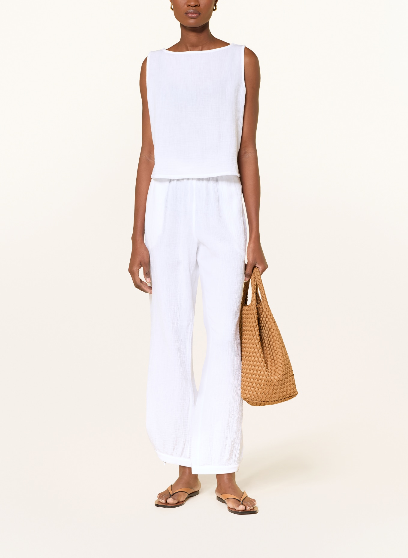 LAUREN RALPH LAUREN Set: Top und Marlenehose: WEISS