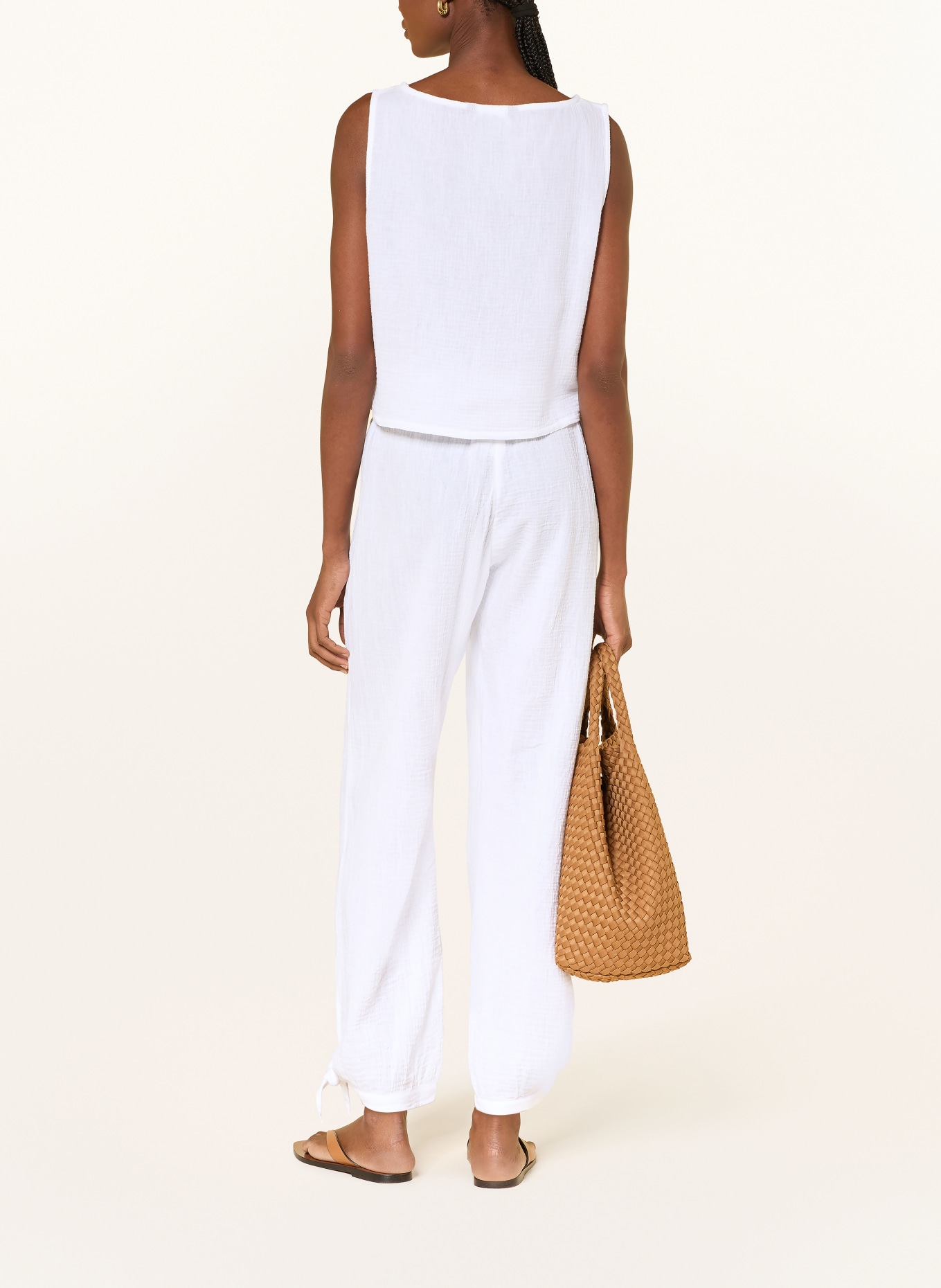 LAUREN RALPH LAUREN Set: Top und Marlenehose: WEISS