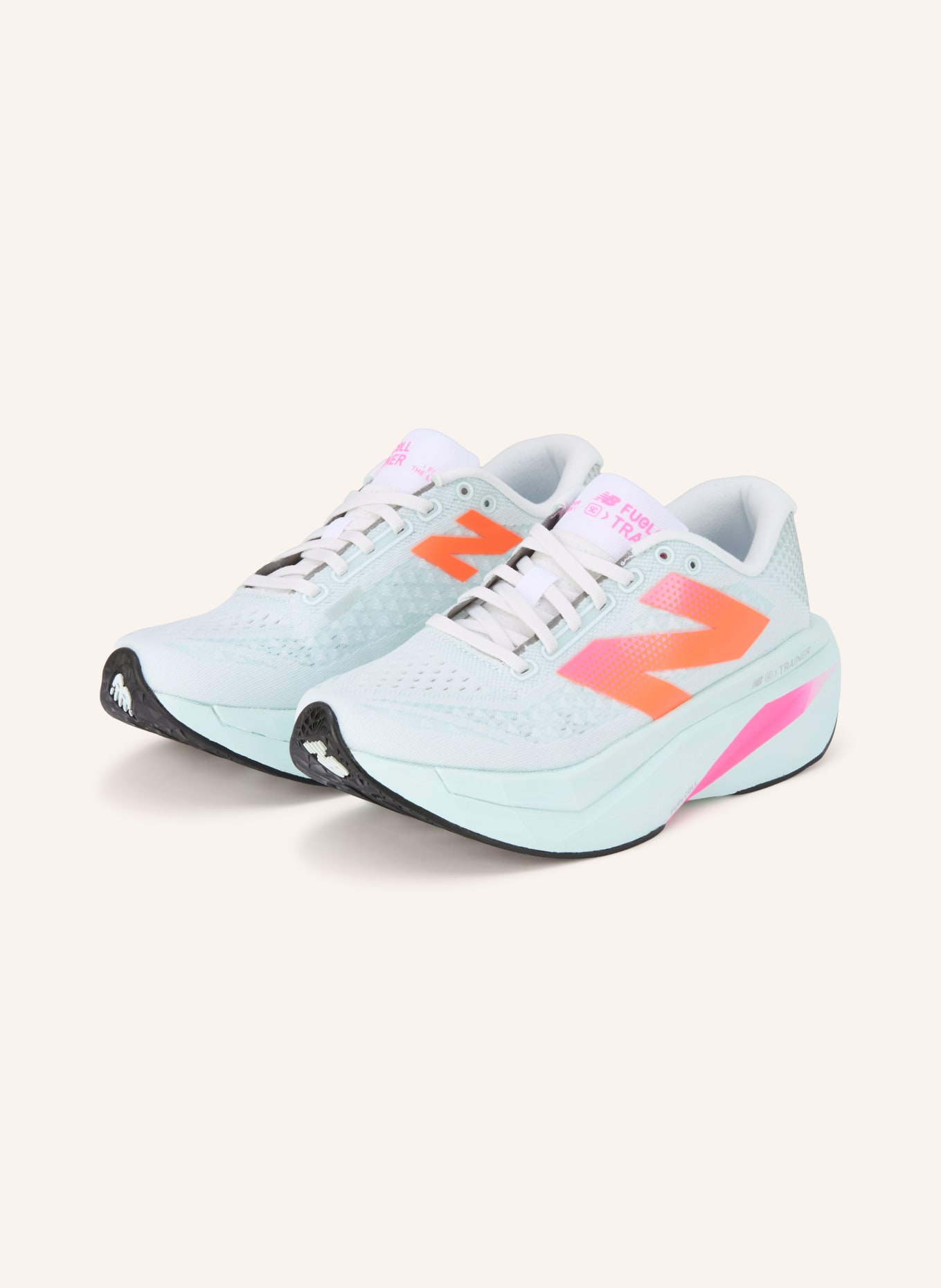 new balance Laufschuhe FUELCELL SUPERCOMP TRAINER V3: HELLBLAU / SILBER / NEONORANGE