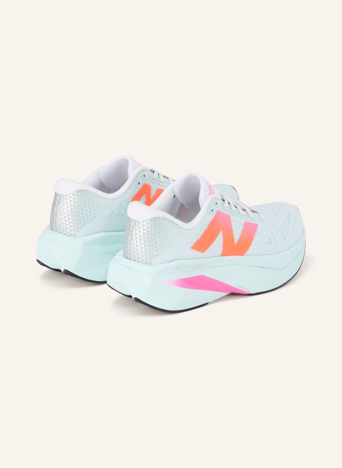 new balance Laufschuhe FUELCELL SUPERCOMP TRAINER V3: HELLBLAU / SILBER / NEONORANGE