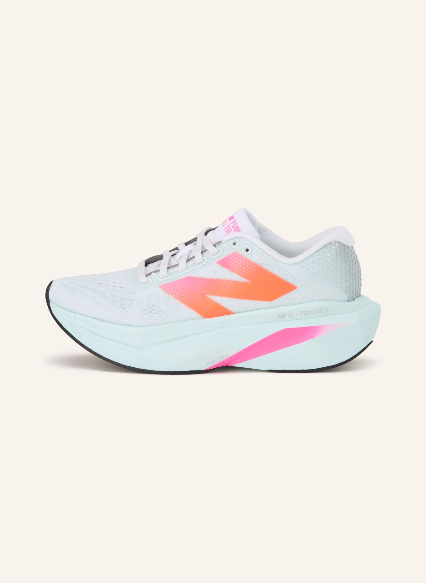 new balance Laufschuhe FUELCELL SUPERCOMP TRAINER V3: HELLBLAU / SILBER / NEONORANGE