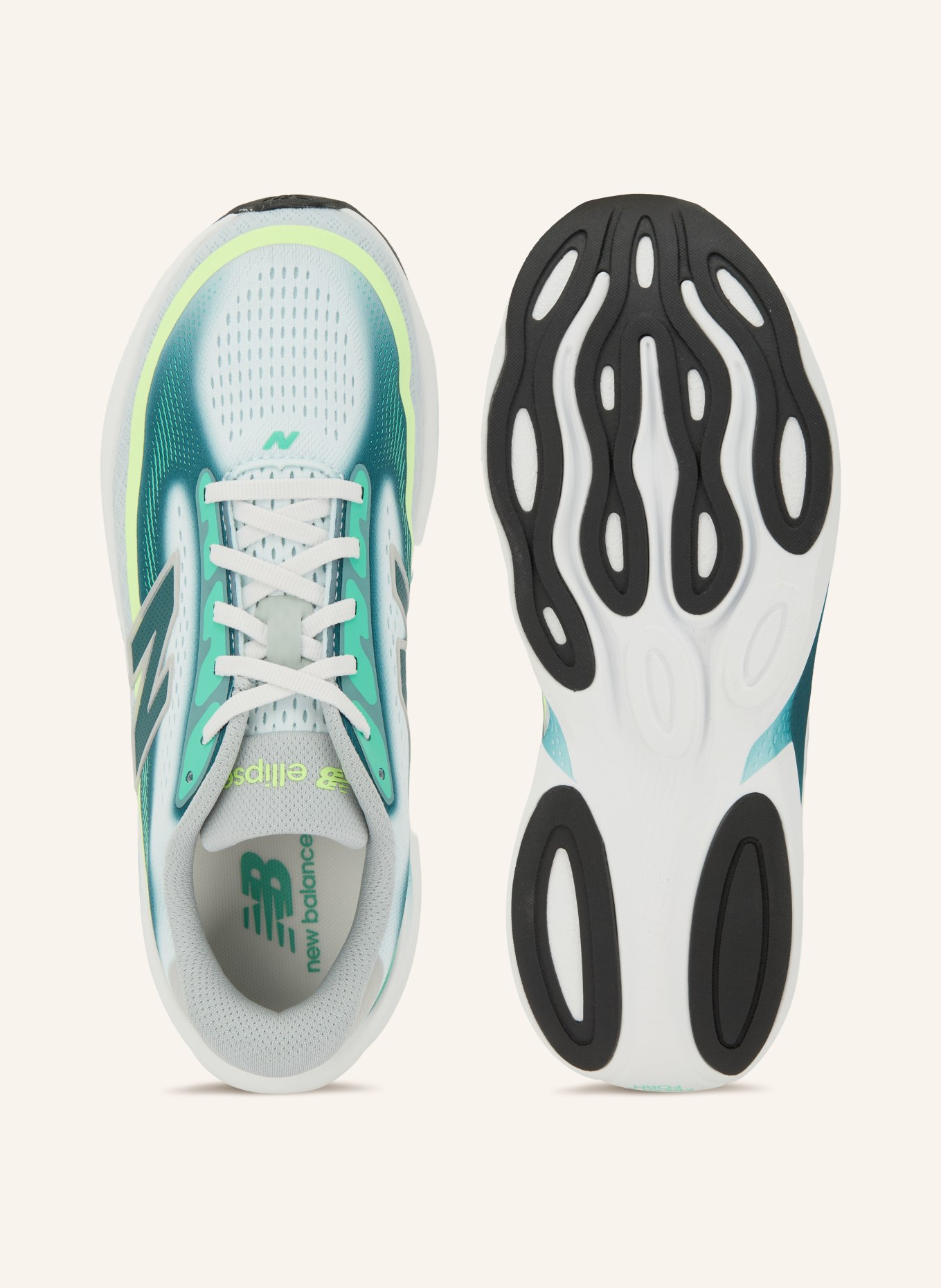 new balance Laufschuhe ELLIPSE V1: DUNKELGRÜN / HELLGRAU / NEONGELB