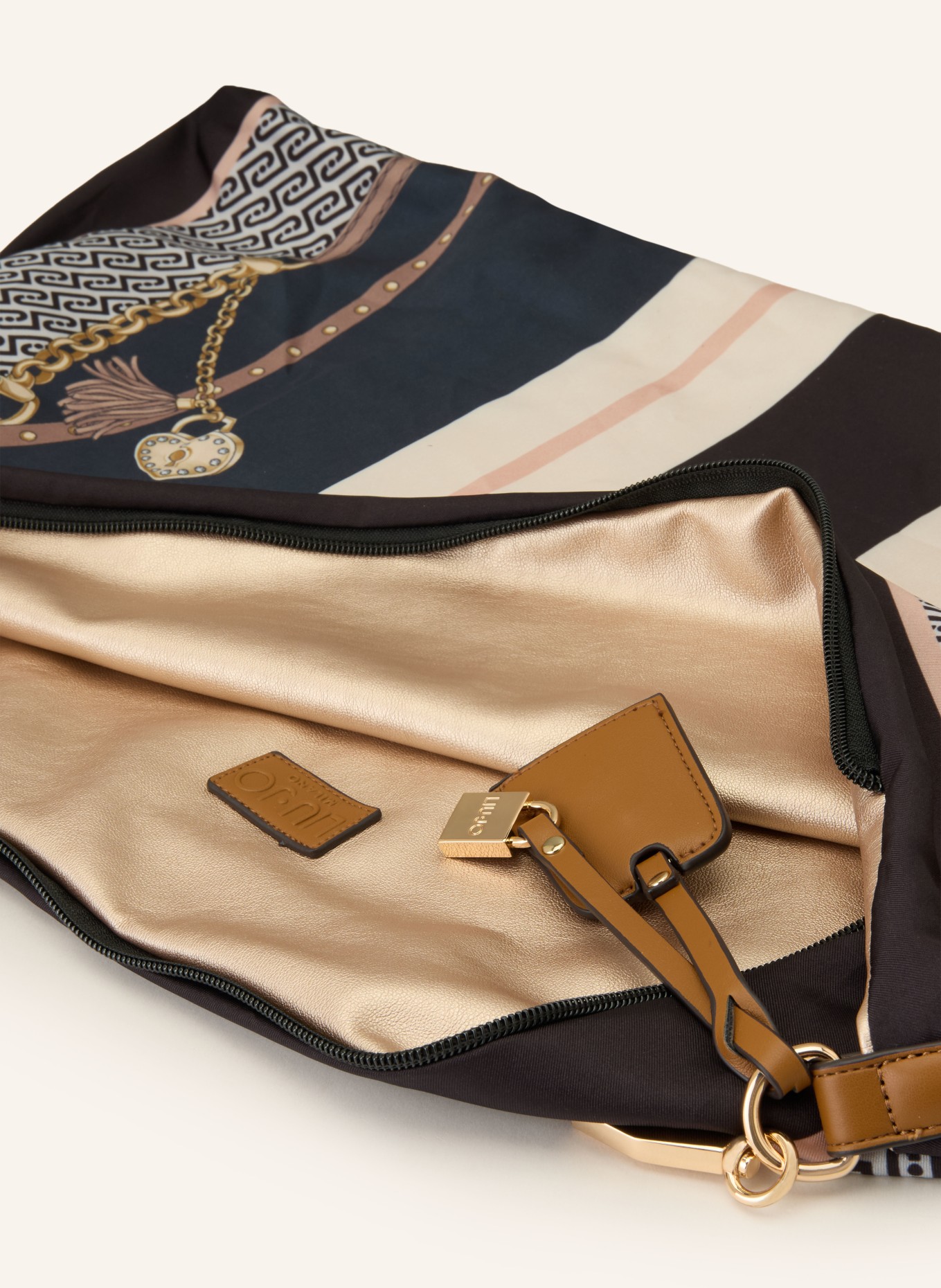 LIU JO Nákupní taška: ČERNÁ / HNĚDÁ / BÉŽOVÁ