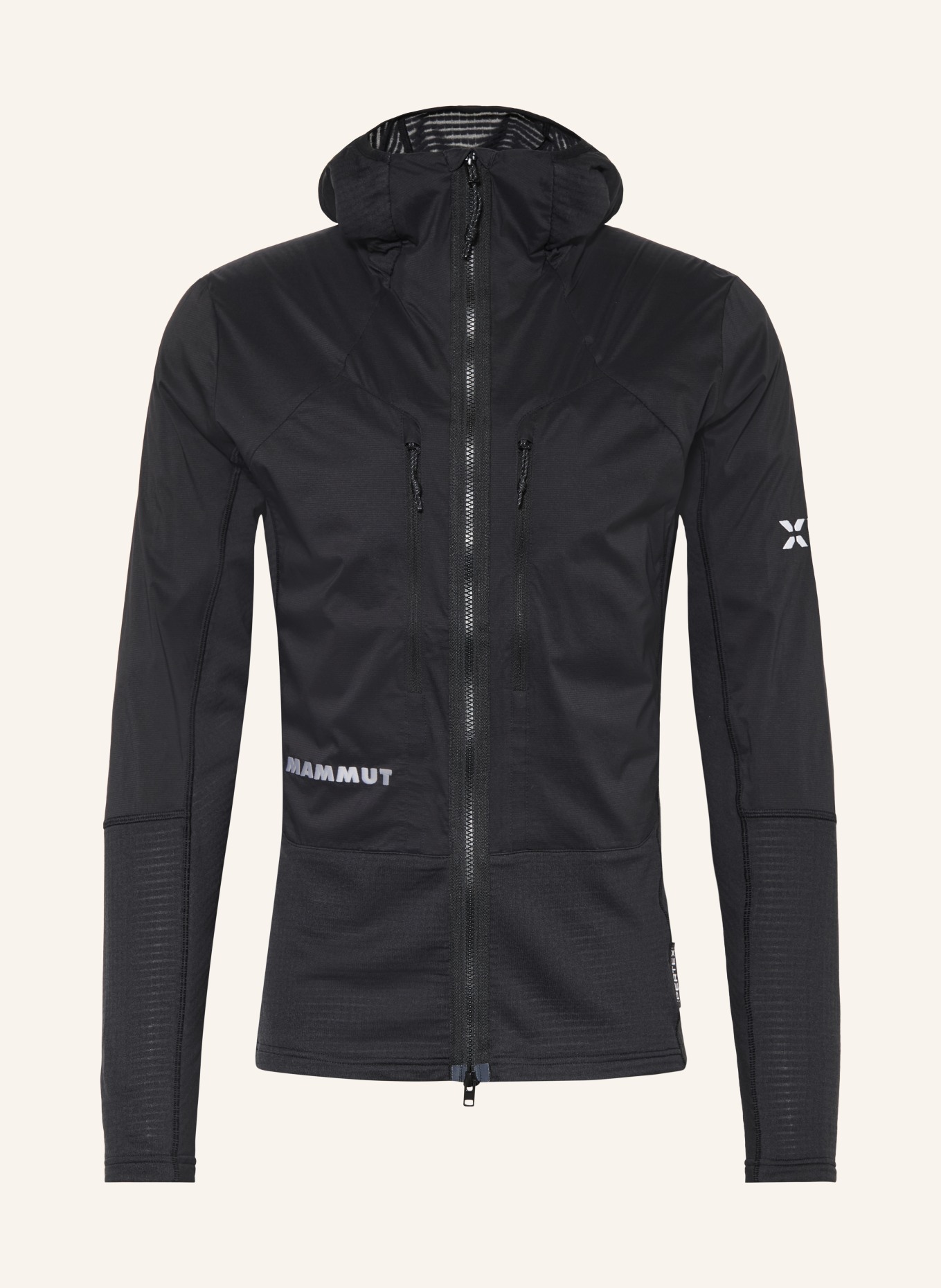MAMMUT Veste hybride EIGER NORDWAND en FLEX AIR HYBRID: NOIR / BLANC