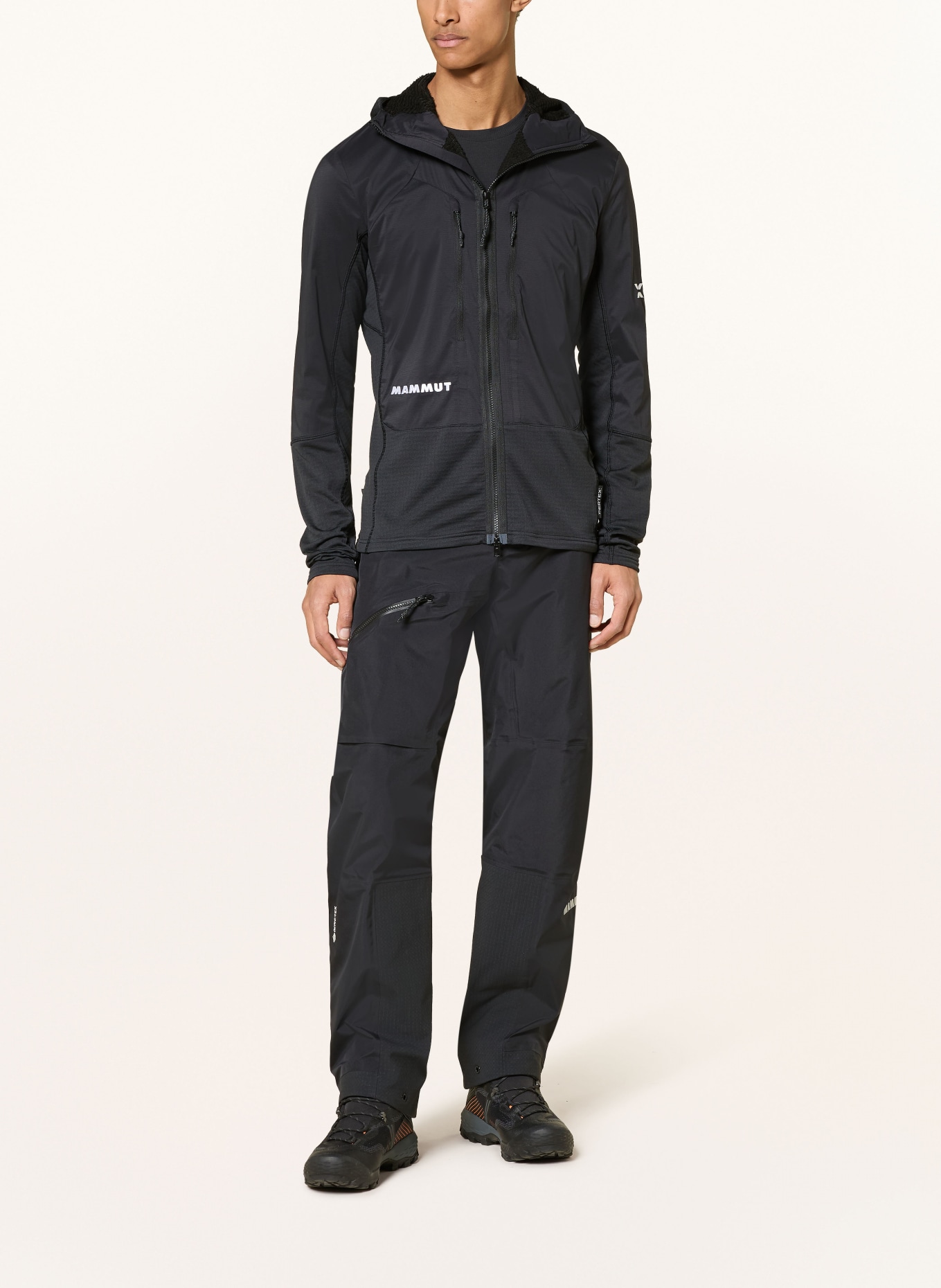 MAMMUT Veste hybride EIGER NORDWAND en FLEX AIR HYBRID: NOIR / BLANC