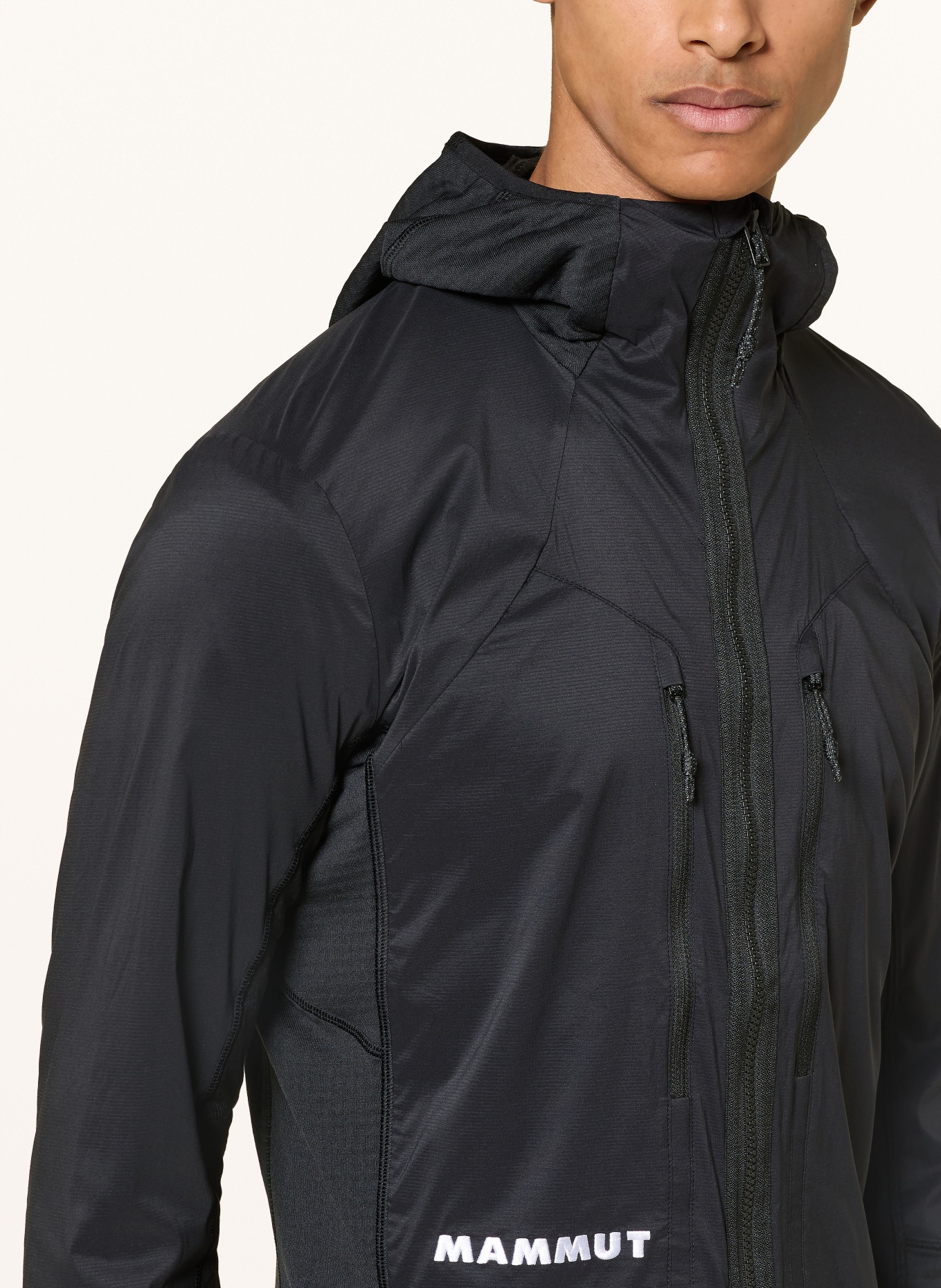 MAMMUT Veste hybride EIGER NORDWAND en FLEX AIR HYBRID: NOIR / BLANC