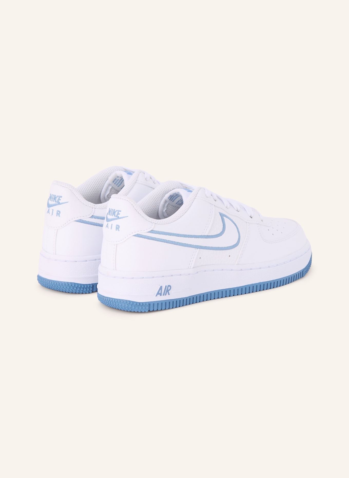 Nike Sneaker AIR FORCE 1 GS: WEISS / SILBER / BLAU