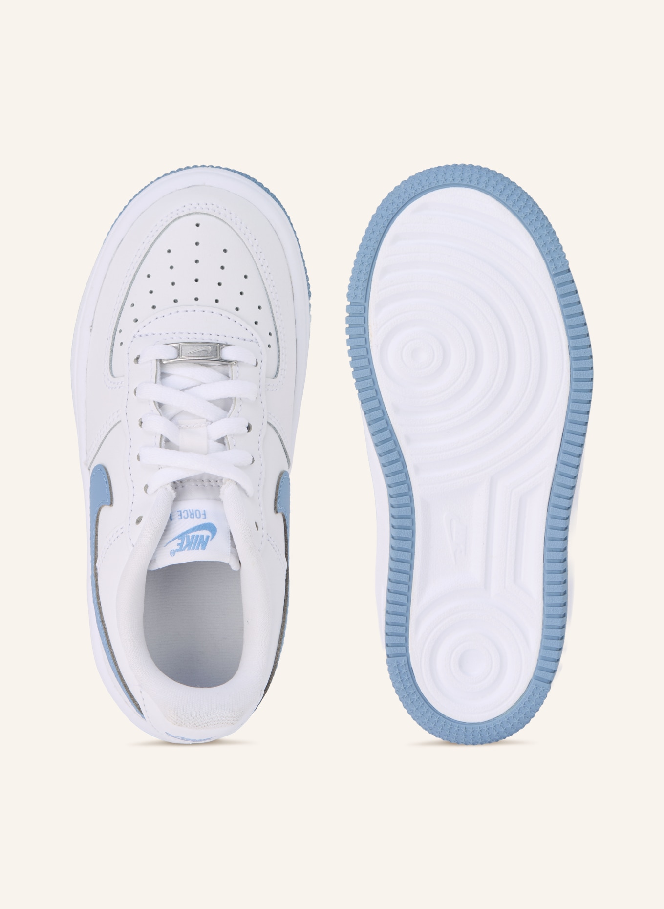 Nike Sneaker FORCE 1 LOW PS LACE: WEISS / HELLBLAU