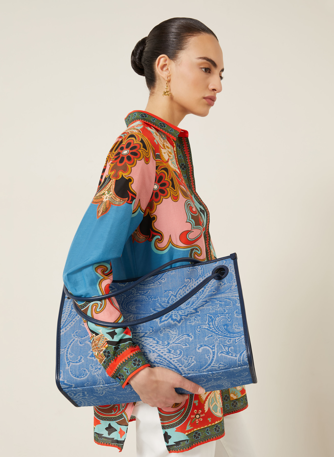 ETRO Shopper MEDIUM: BLAU