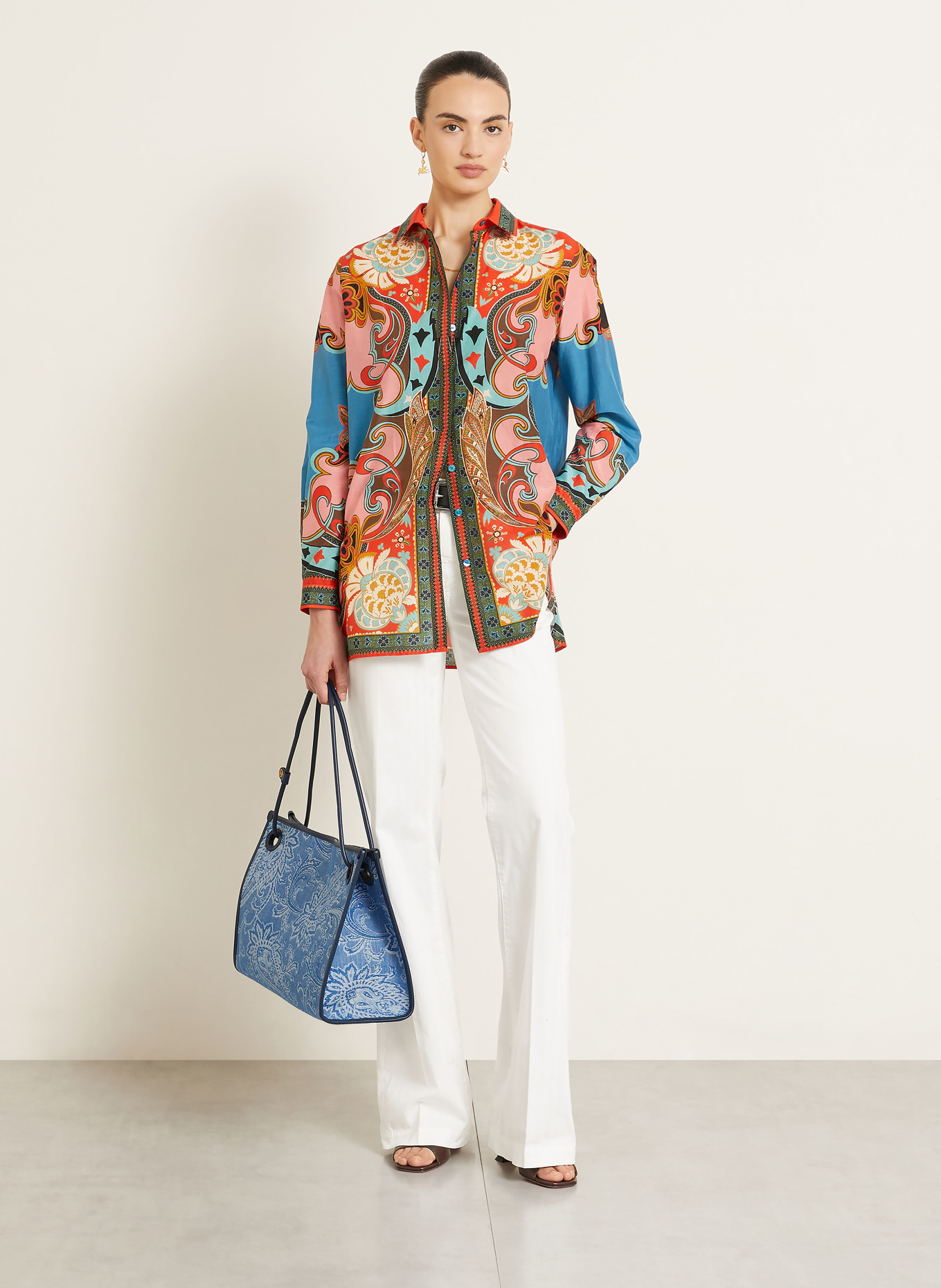 ETRO Shopper MEDIUM: BLAU