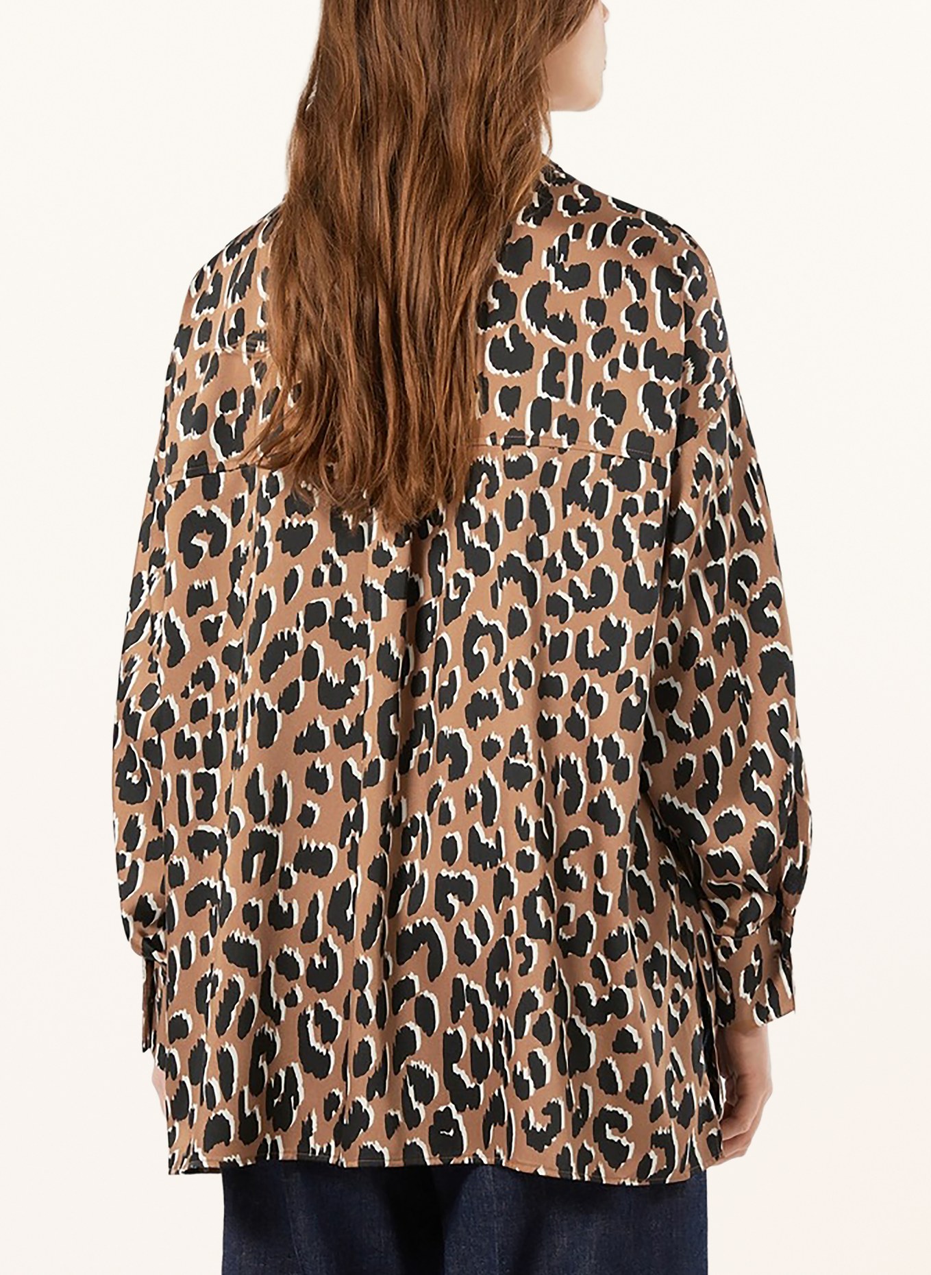 PERSONA MARINA RINALDI GHIANDOLA Satin Blouse: BROWN / WHITE / BLACK