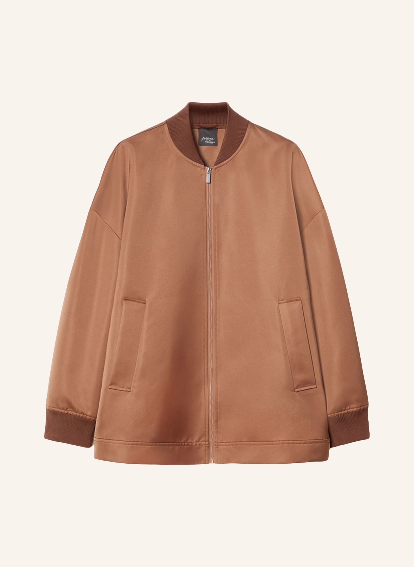 PERSONA MARINA RINALDI Satijnen blouson van BAGAGLI: COGNAC