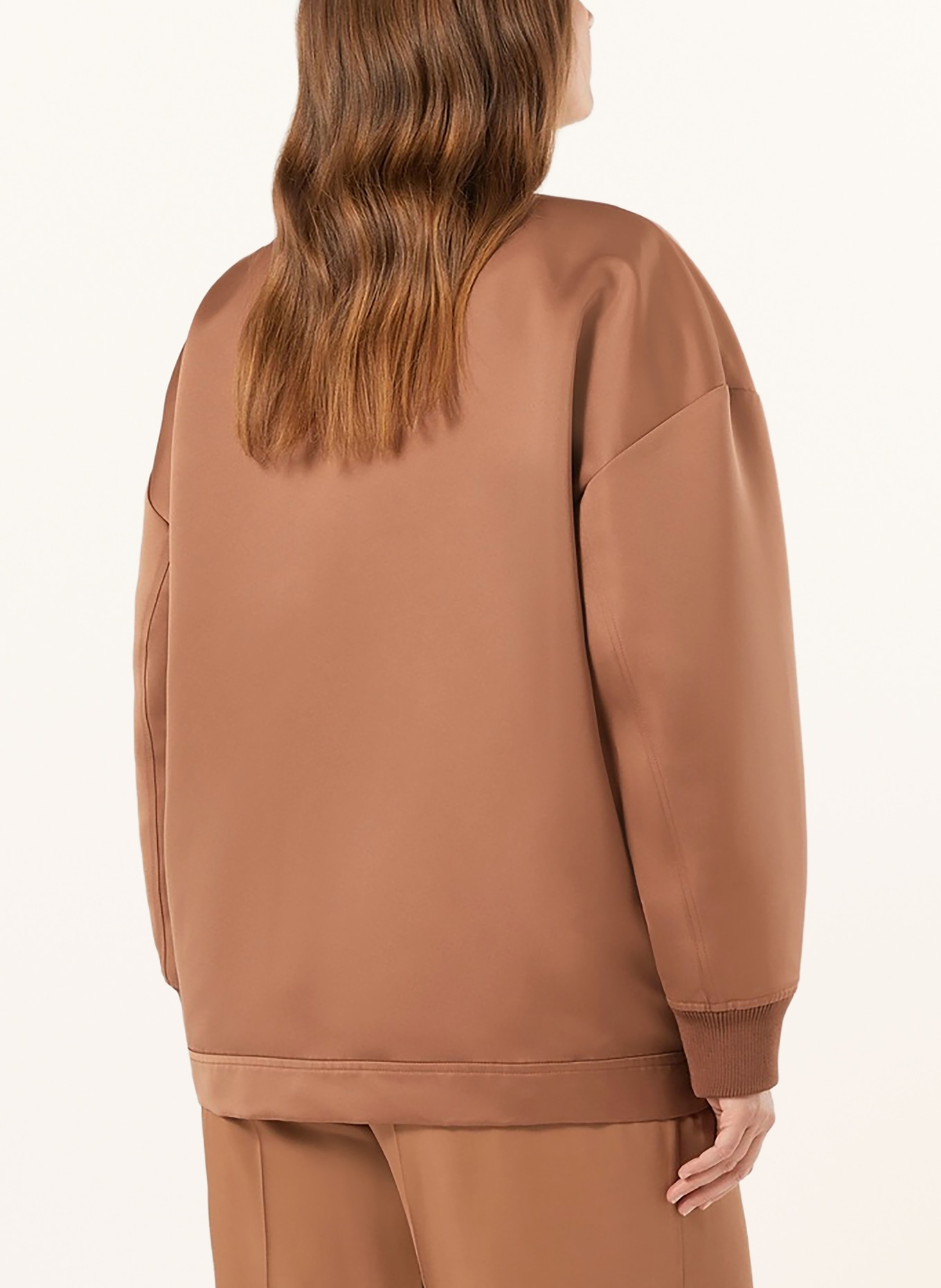 PERSONA MARINA RINALDI Blouson en satin BAGAGLI: COGNAC