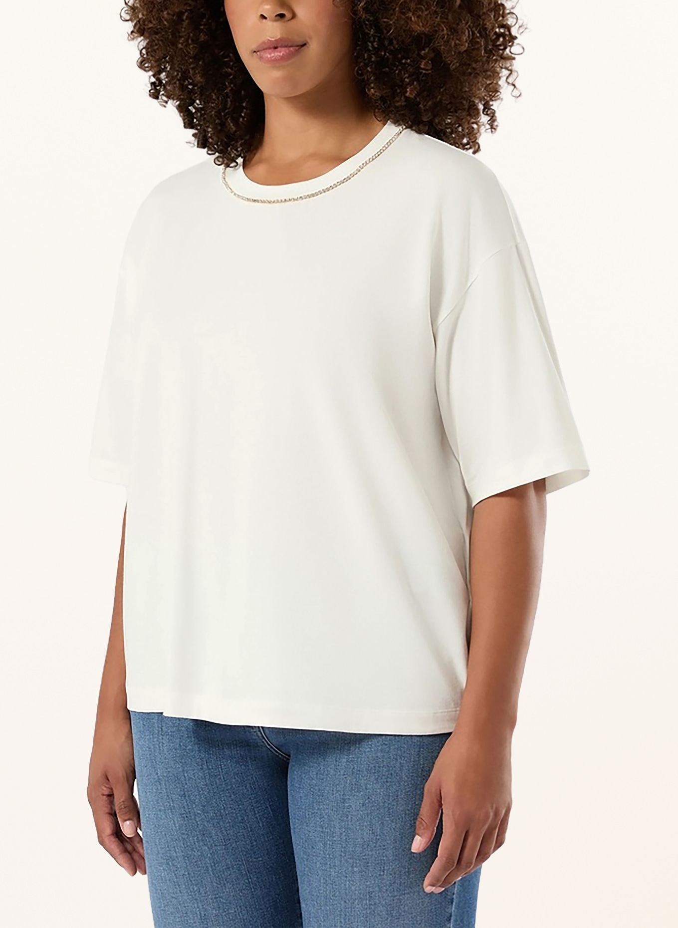 PERSONA MARINA RINALDI PMRMITO T-shirt with gemstones: WHITE