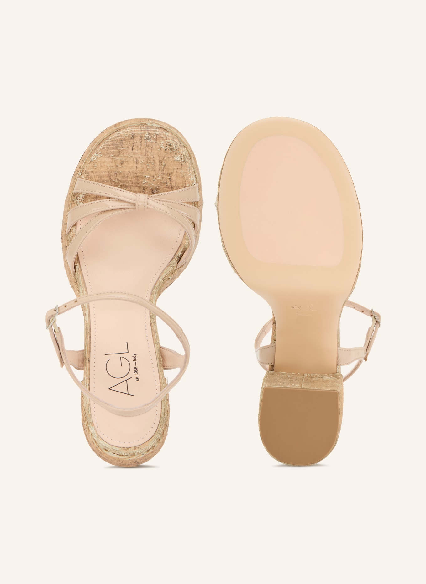 AGL Plateausandalen CLIO: BEIGE