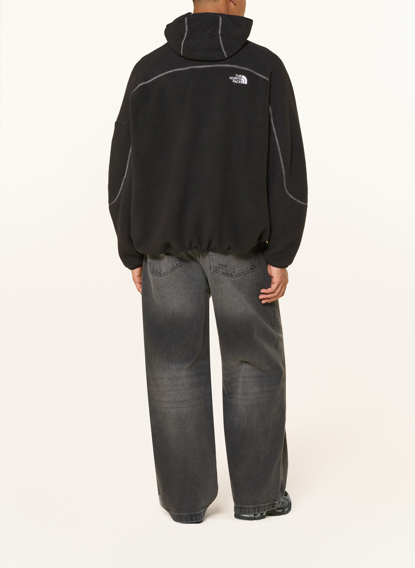 THE NORTH FACE NSE Oversized Fleece Hoodie: BLACK