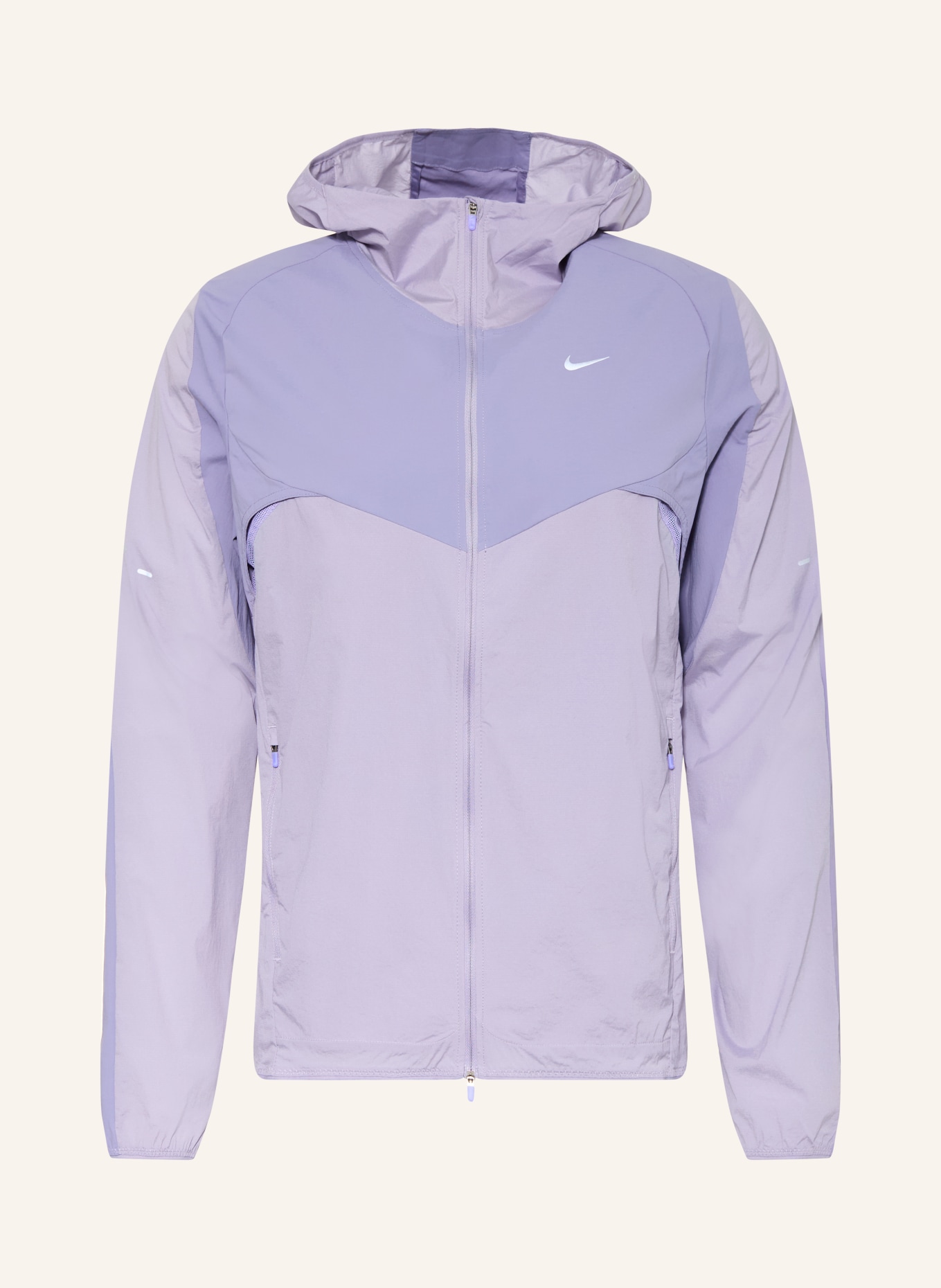 Nike Laufjacke STRIDE PLUS: BLAUGRAU / HELLLILA