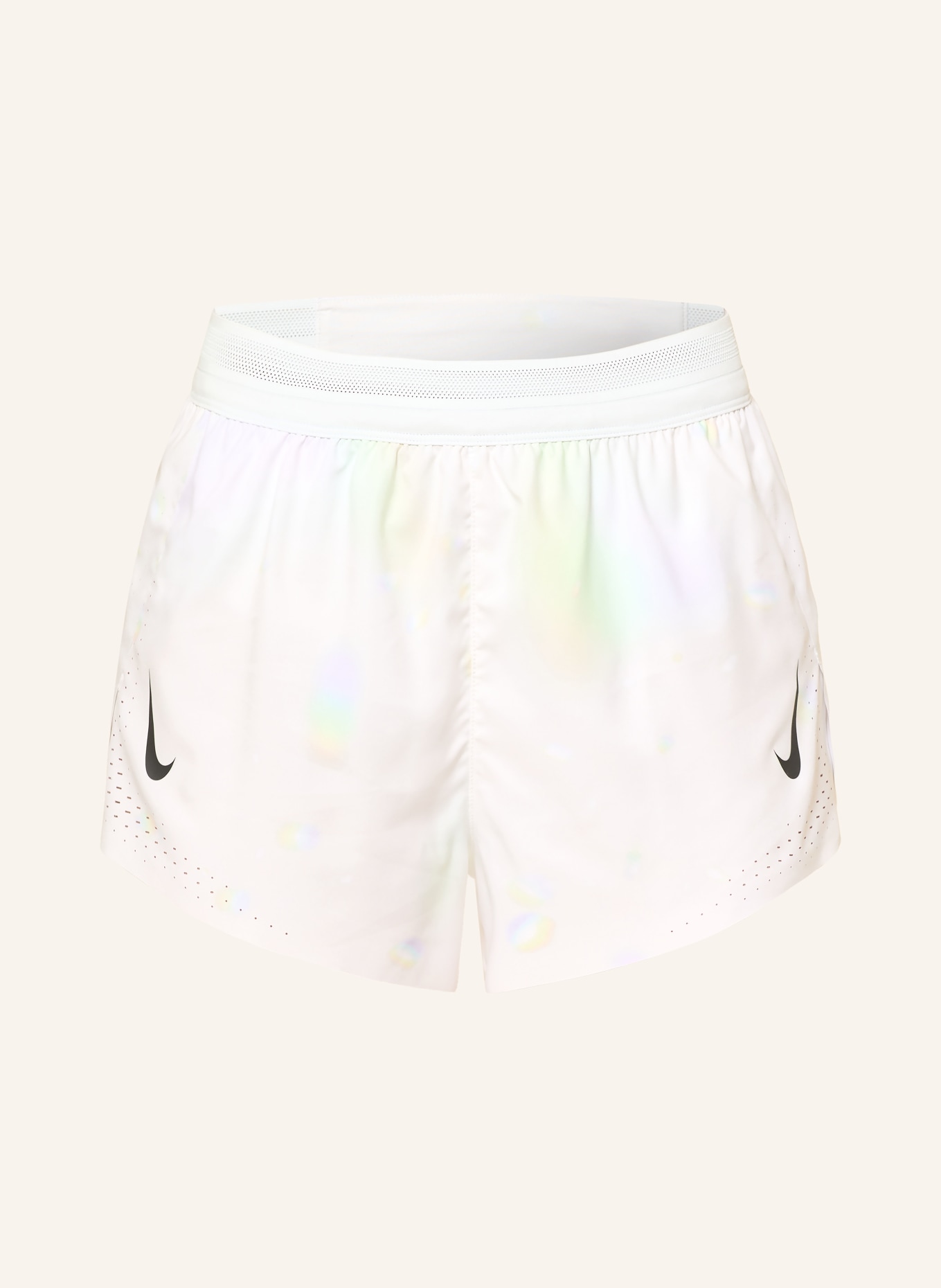 Nike Běžecké šortky 2 v 1 AEROSWIFT: BÍLÁ / SVĚTLE FIALOVÁ / TMAVĚ ŽLUTÁ