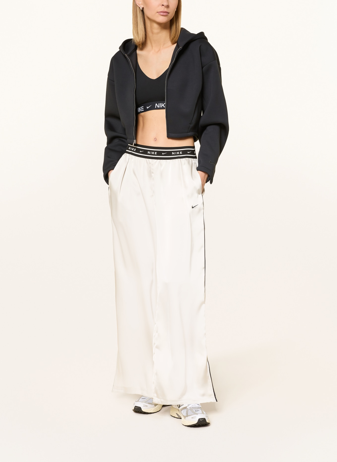 Nike Satinhose: ECRU / SCHWARZ