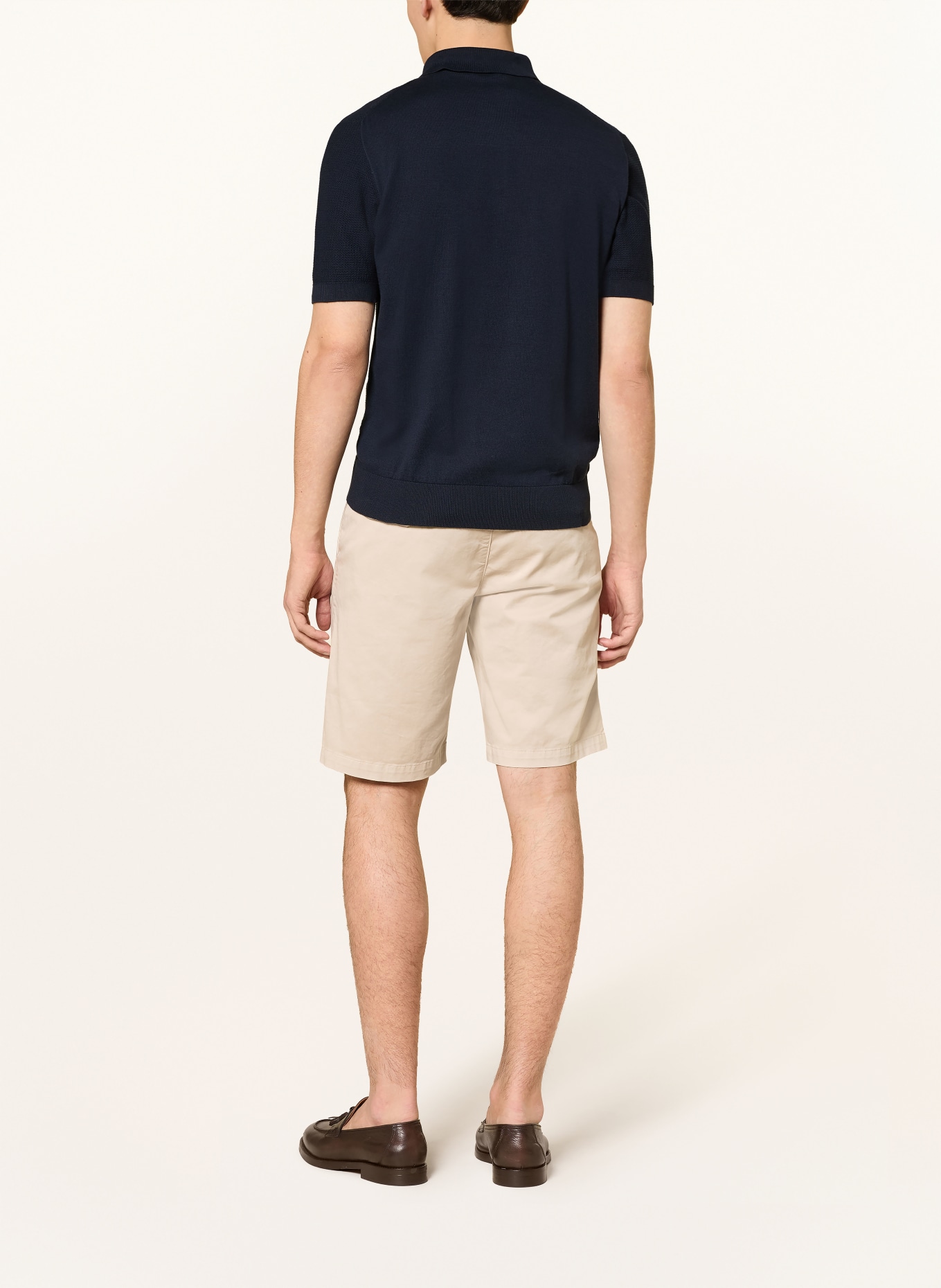 CORNELIANI Pletené polo tričko: TMAVĚ MODRÁ