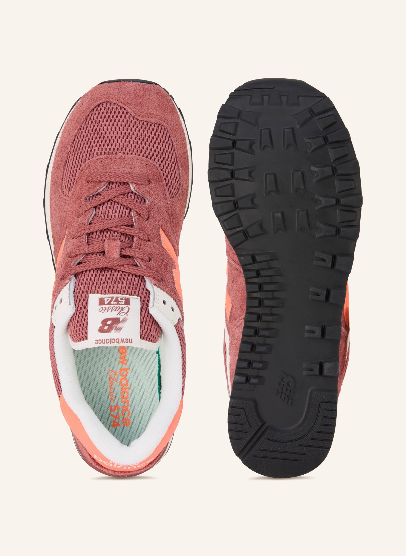 new balance Sneaker 574: HELLROT / HELLGRAU / ORANGE