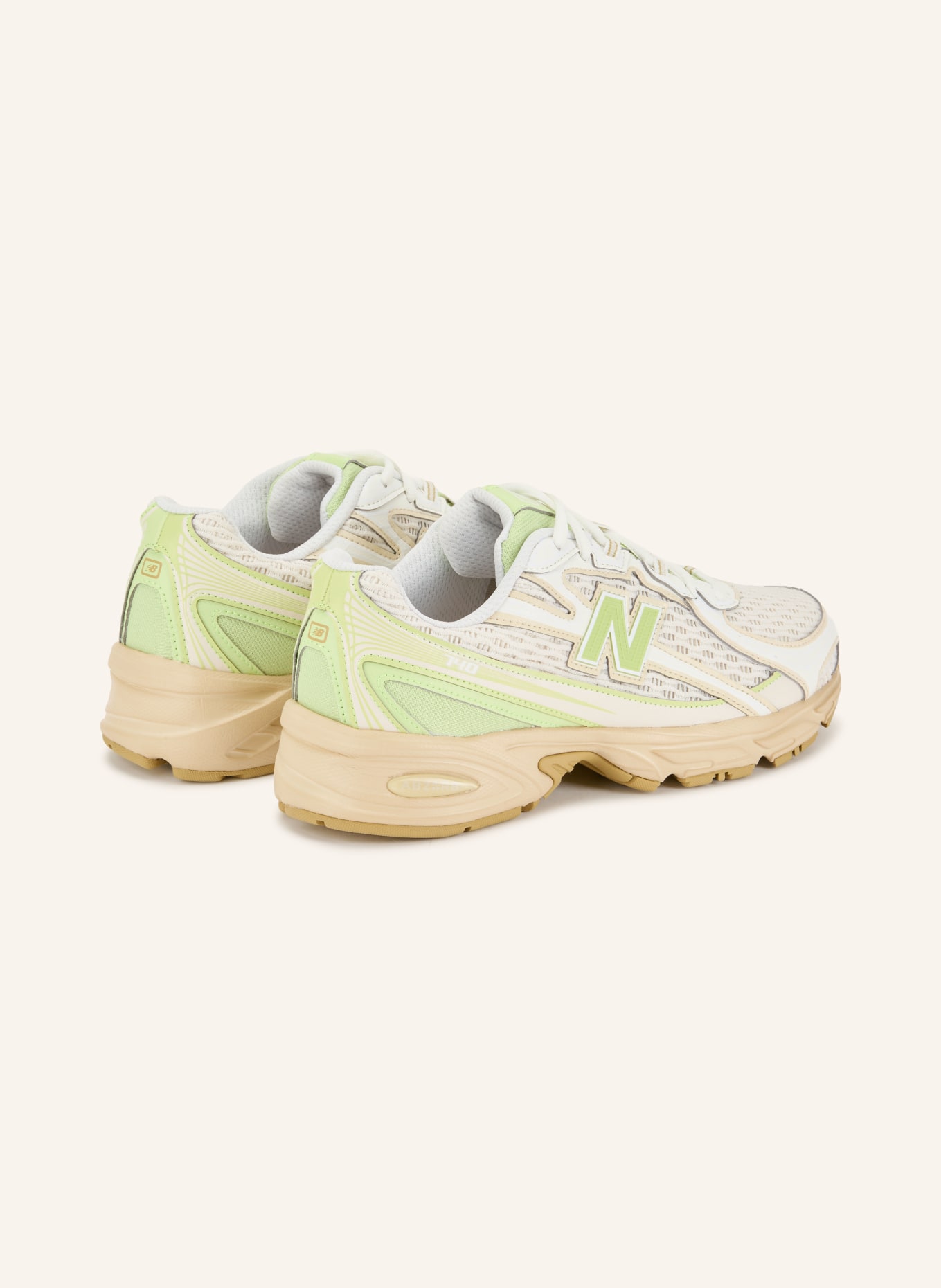 new balance Sneaker 740: BEIGE / LIGHT GREEN / WHITE