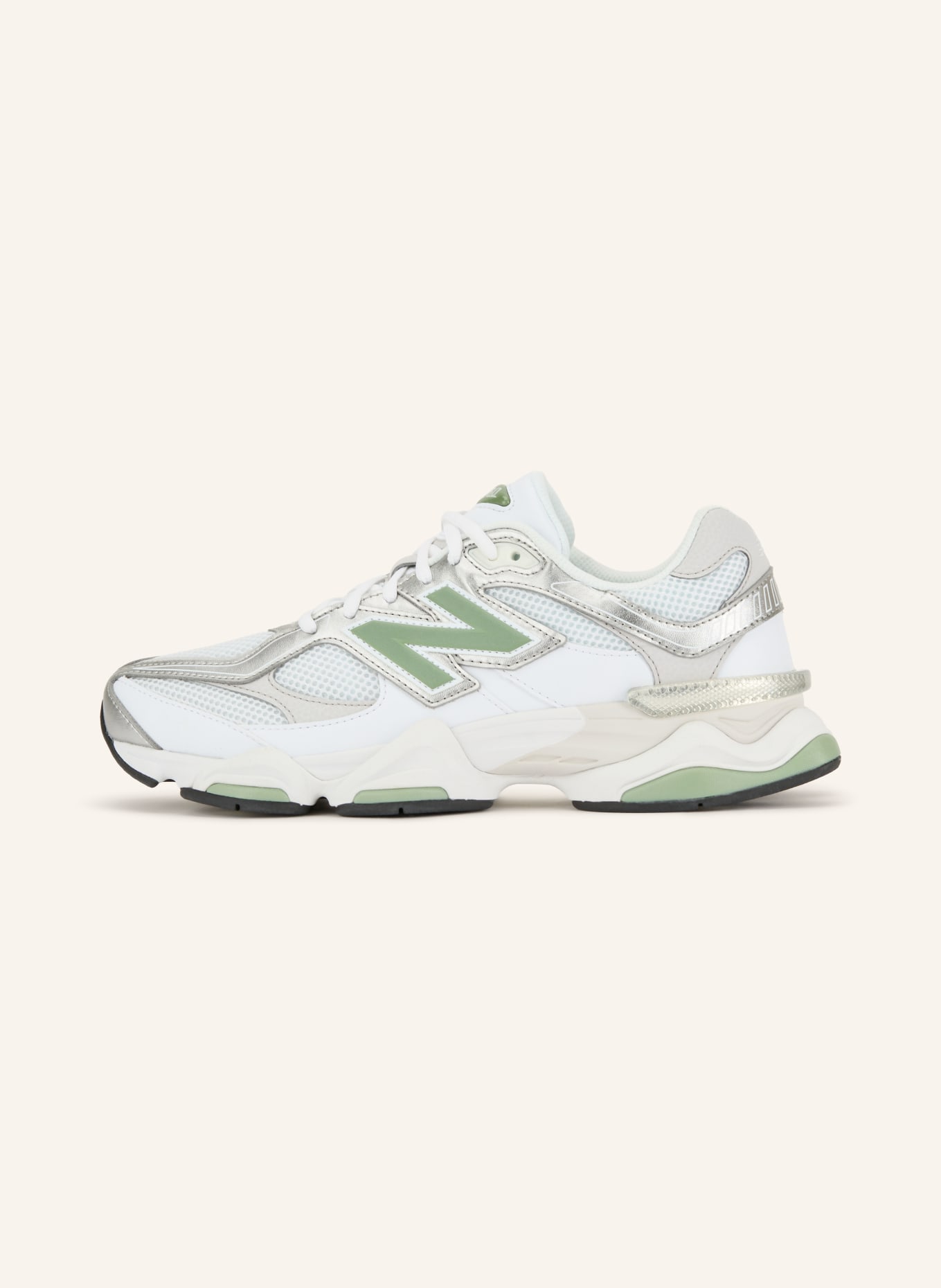 new balance Sneaker 9060: WHITE / SILVER / LIGHT GREEN