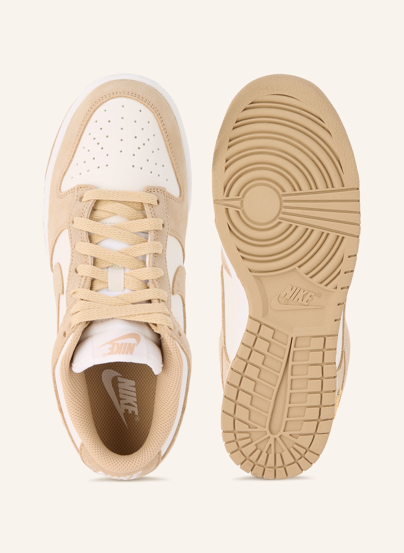 Nike Sneaker DUNK LOW: HELLBRAUN / GOLD / WEISS