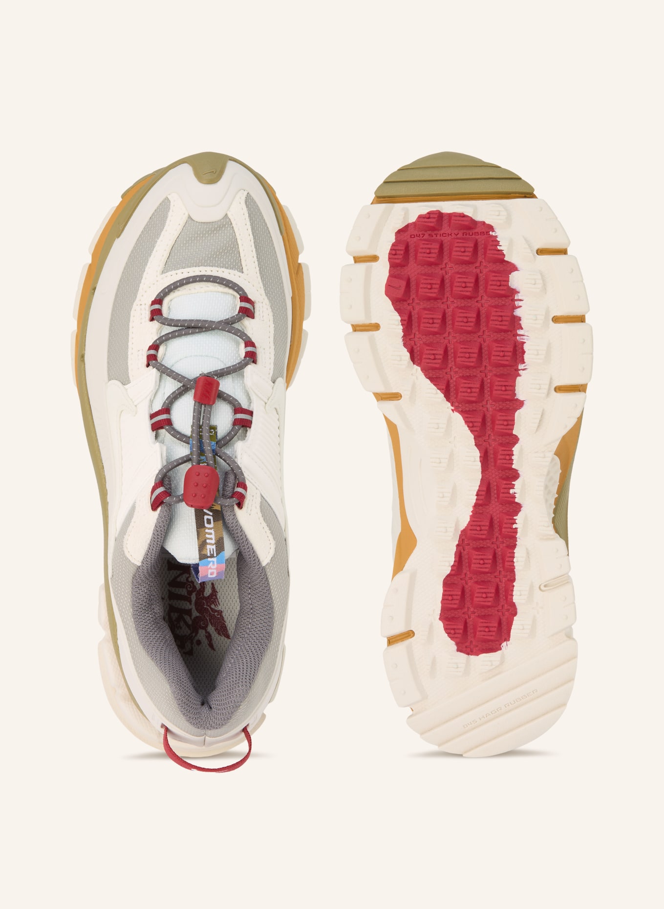 Nike Baskets ZOOM VOMERO ROAM: BLANC / ROUGE FONCÉ / OLIVE