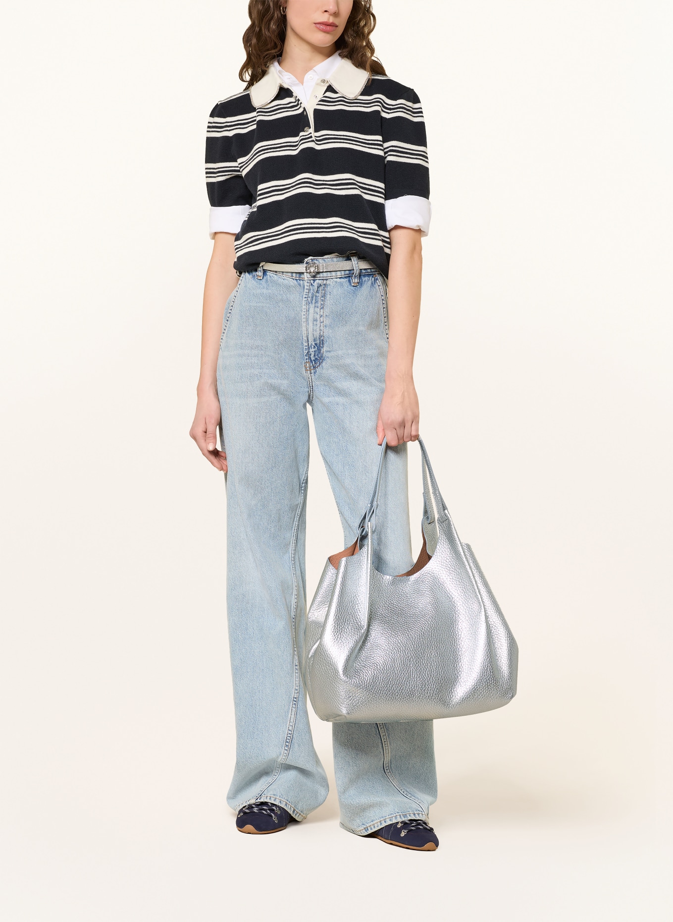 GIANNI CHIARINI Shopper DUA XL met etui: ZILVER