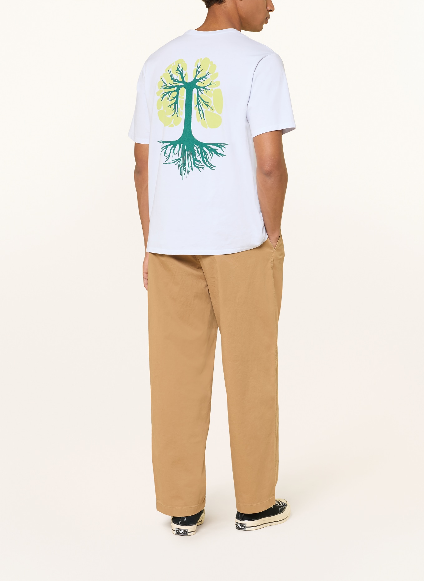 patagonia Tričko RUN LIKE ROOTS RESPONSIBILI-TEE: BÍLÁ