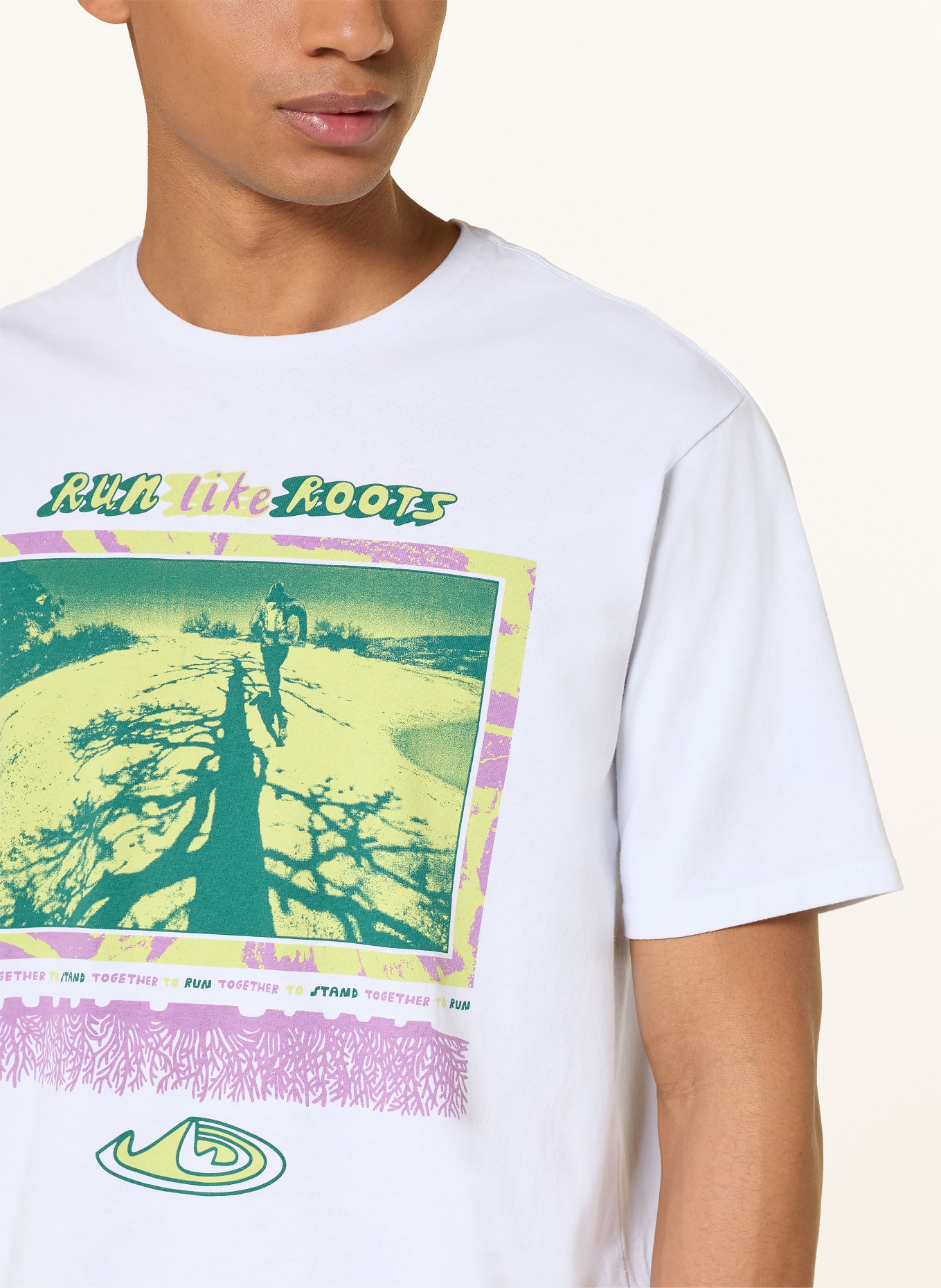 patagonia Tričko RUN LIKE ROOTS RESPONSIBILI-TEE: BÍLÁ