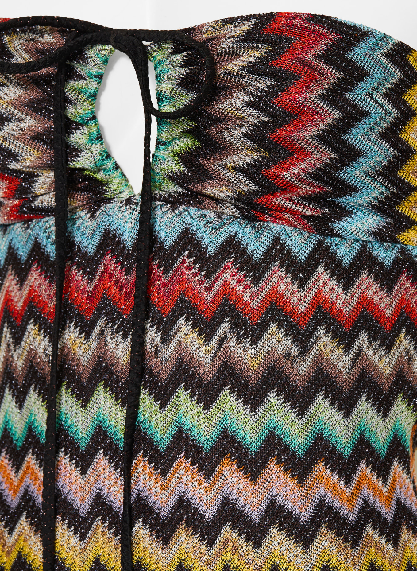 MISSONI Halter-neck swimsuit: BLACK / ORANGE / YELLOW