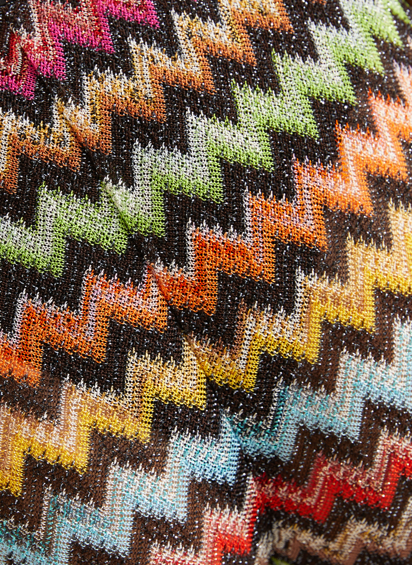 MISSONI Strickhose mit Glitzergarn: SCHWARZ / ROT / ORANGE