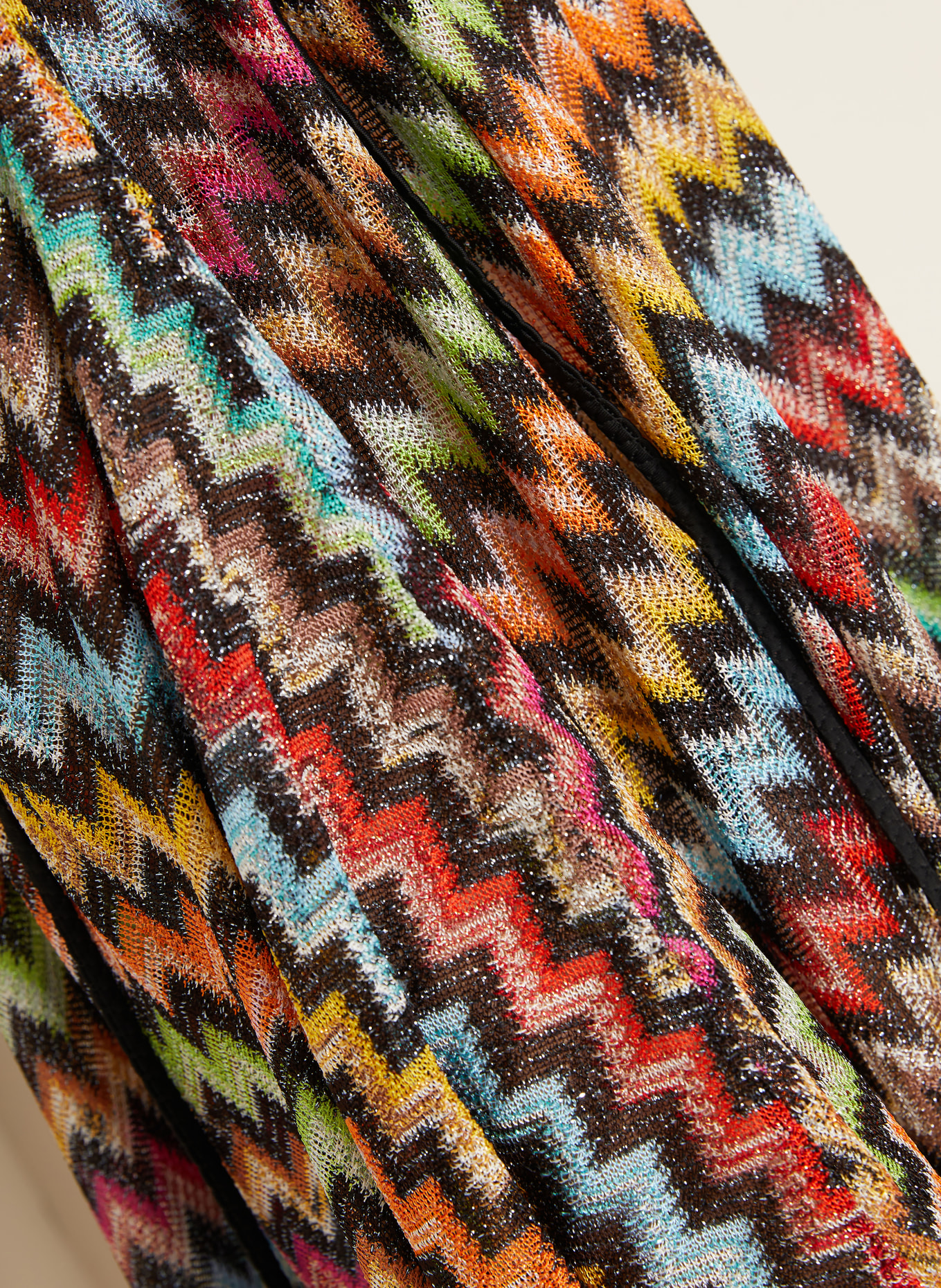 MISSONI Plážové šaty s třpytivou přízí: ČERNÁ / ORANŽOVÁ / SVĚTLE ZELENÁ