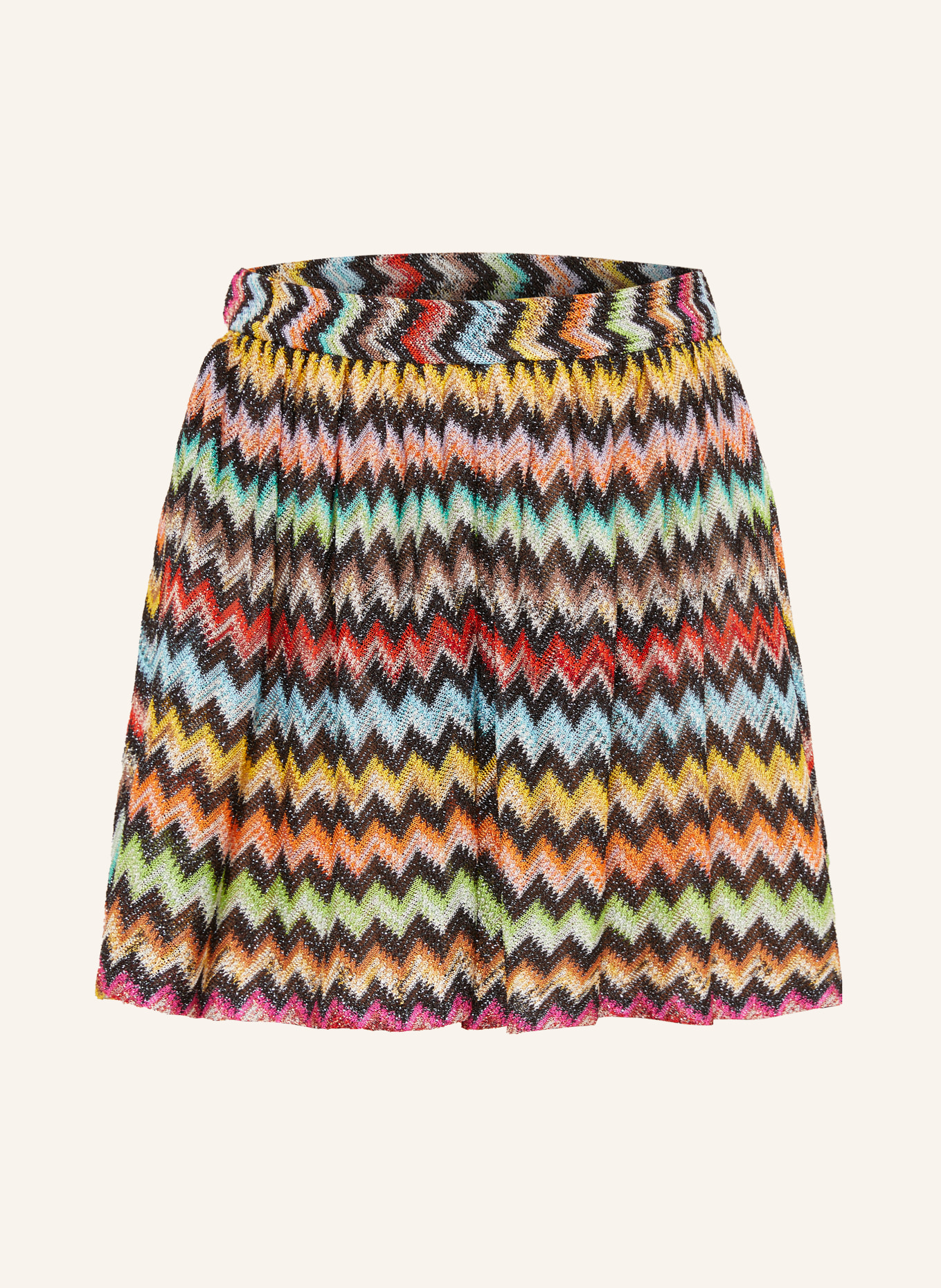 MISSONI Strickshorts mit Glitzergarn: SCHWARZ / ROT / GELB