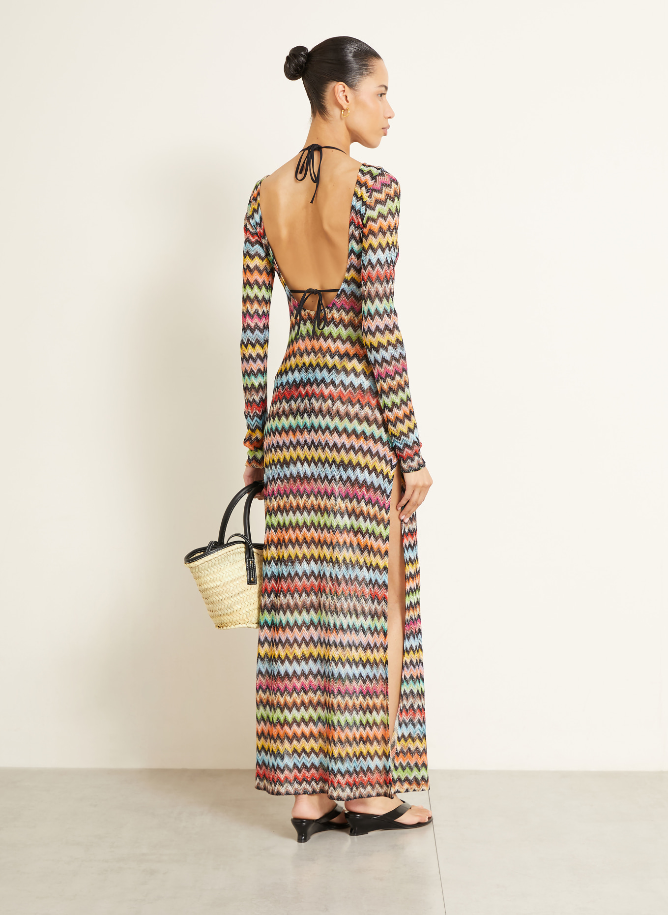 MISSONI Strandkleid mit Glitzergarn: SCHWARZ / ROT / HELLGRÜN