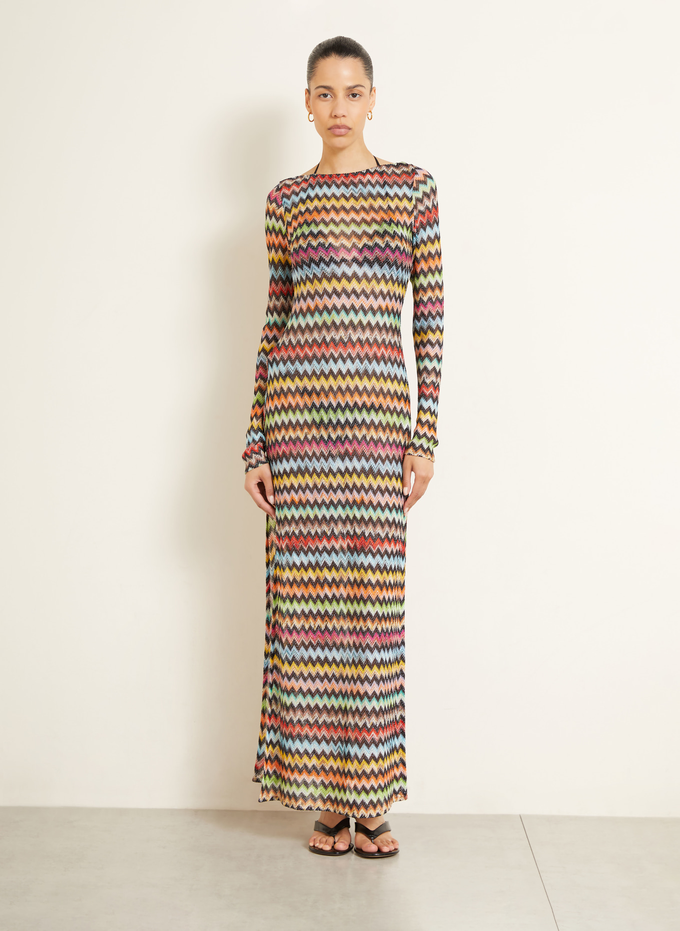 MISSONI Strandkleid mit Glitzergarn: SCHWARZ / ROT / HELLGRÜN