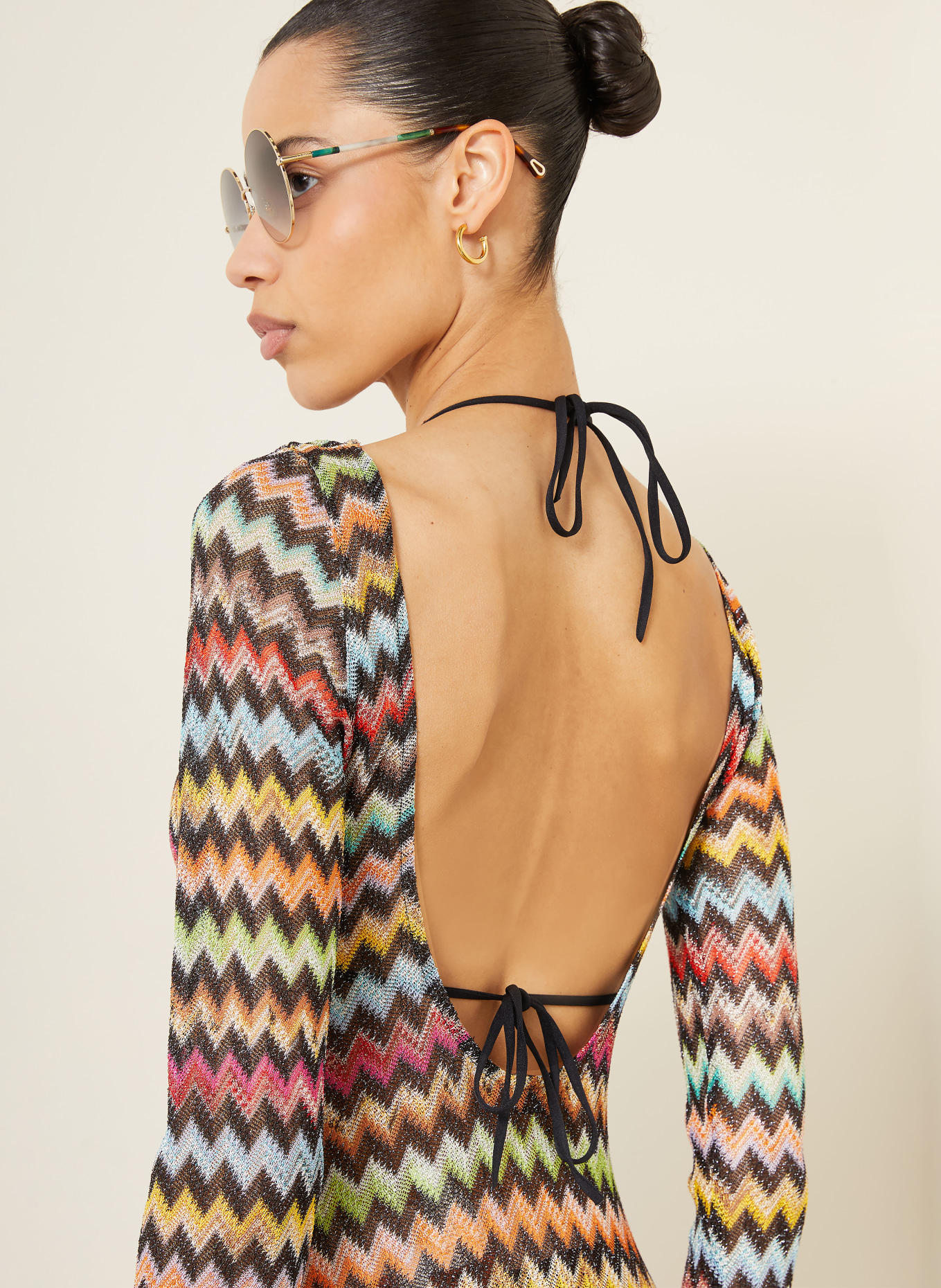 MISSONI Strandkleid mit Glitzergarn: SCHWARZ / ROT / HELLGRÜN