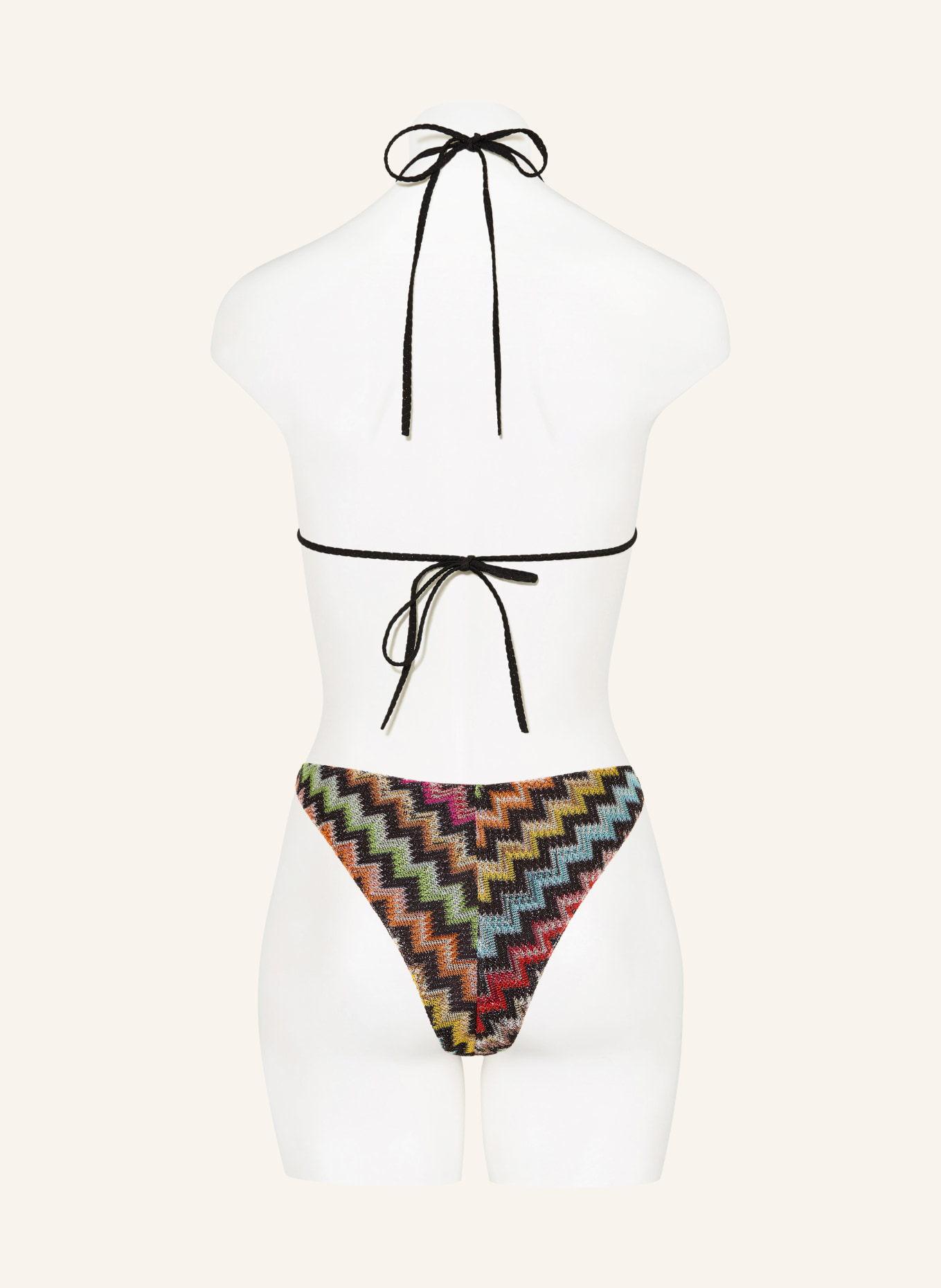 MISSONI Triangle bikini with glitter thread: BLACK / ORANGE / YELLOW