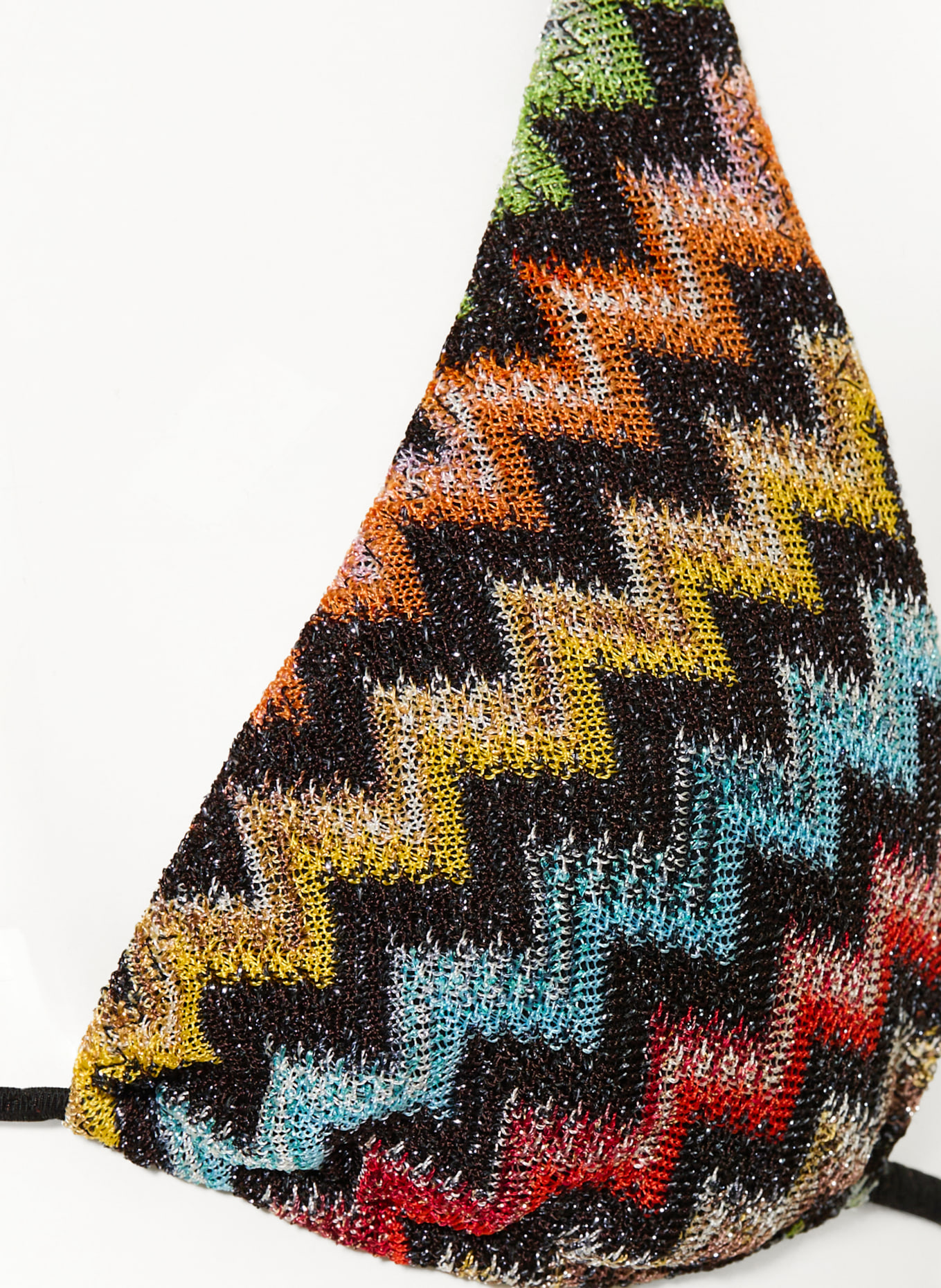 MISSONI Triangle bikini with glitter thread: BLACK / ORANGE / YELLOW