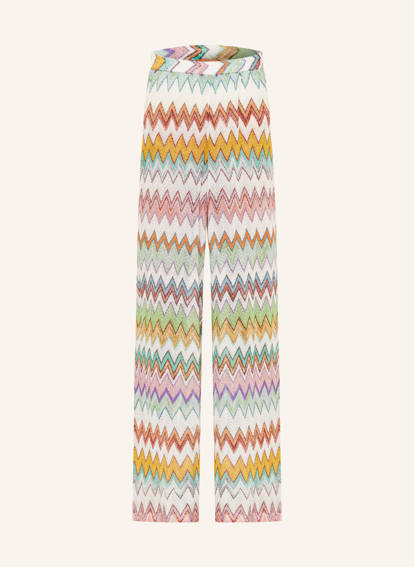 MISSONI Strickhose mit Glitzergarn: WEISS / LILA / MINT