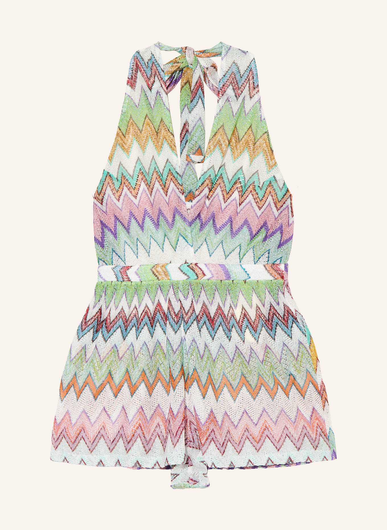 MISSONI Kombinéza s třpytivou přízí: ORANŽOVÁ / SVĚTLE ZELENÁ / BÍLÁ