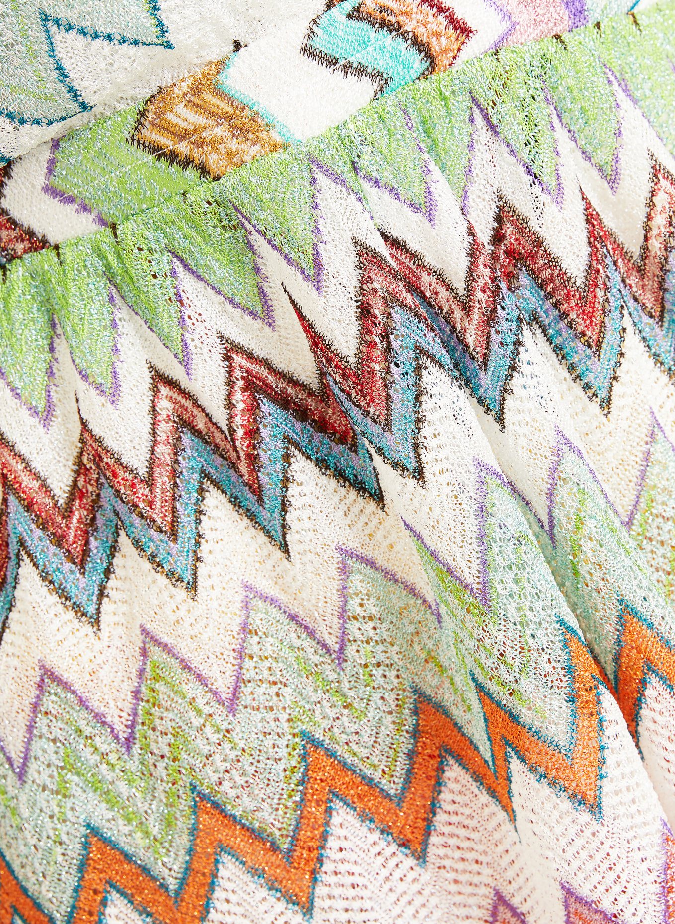 MISSONI Kombinéza s třpytivou přízí: ORANŽOVÁ / SVĚTLE ZELENÁ / BÍLÁ