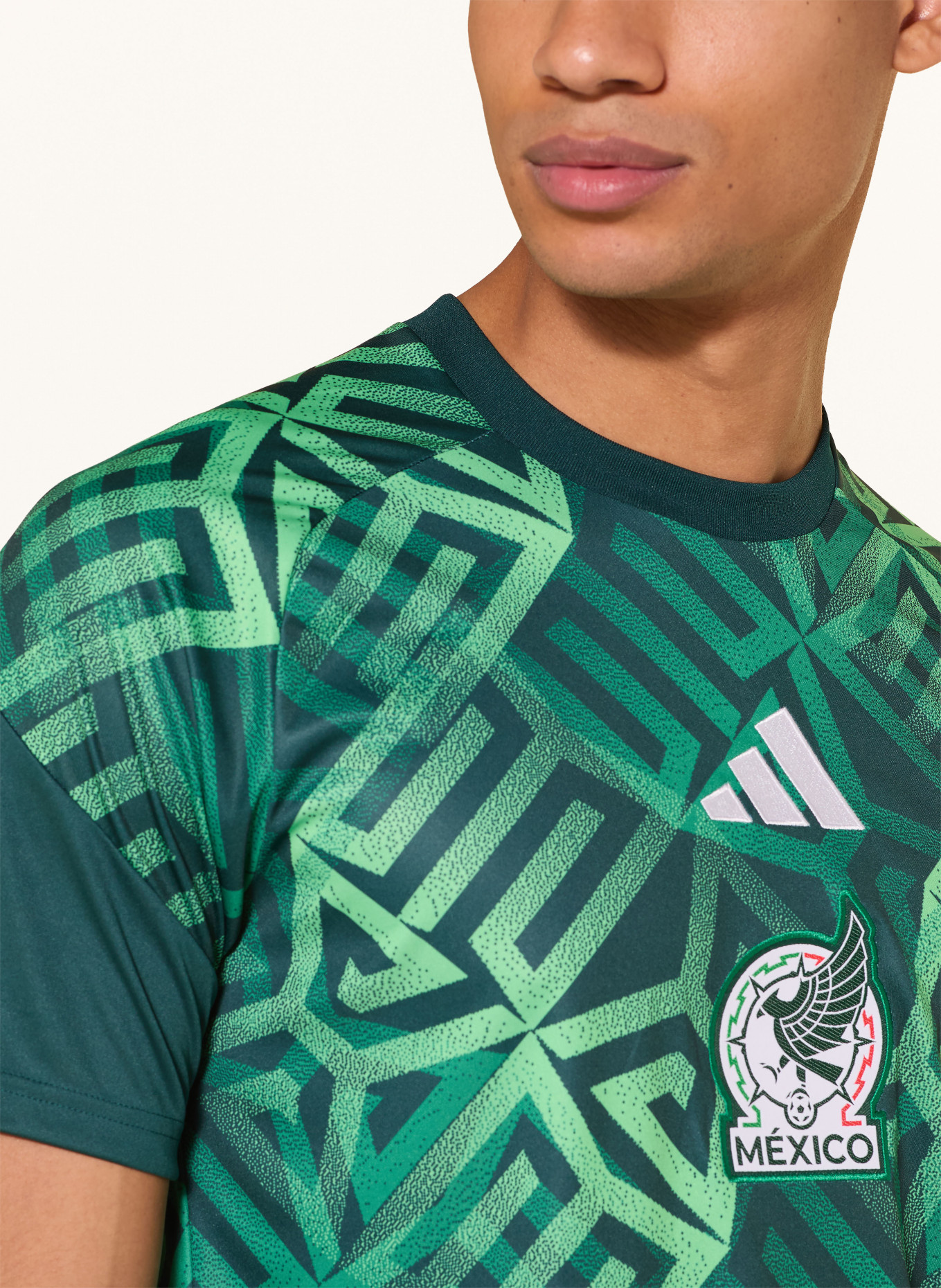 adidas Opwarmtrui MEXICO 26 THUIS: GROEN / DONKERGROEN / WIT
