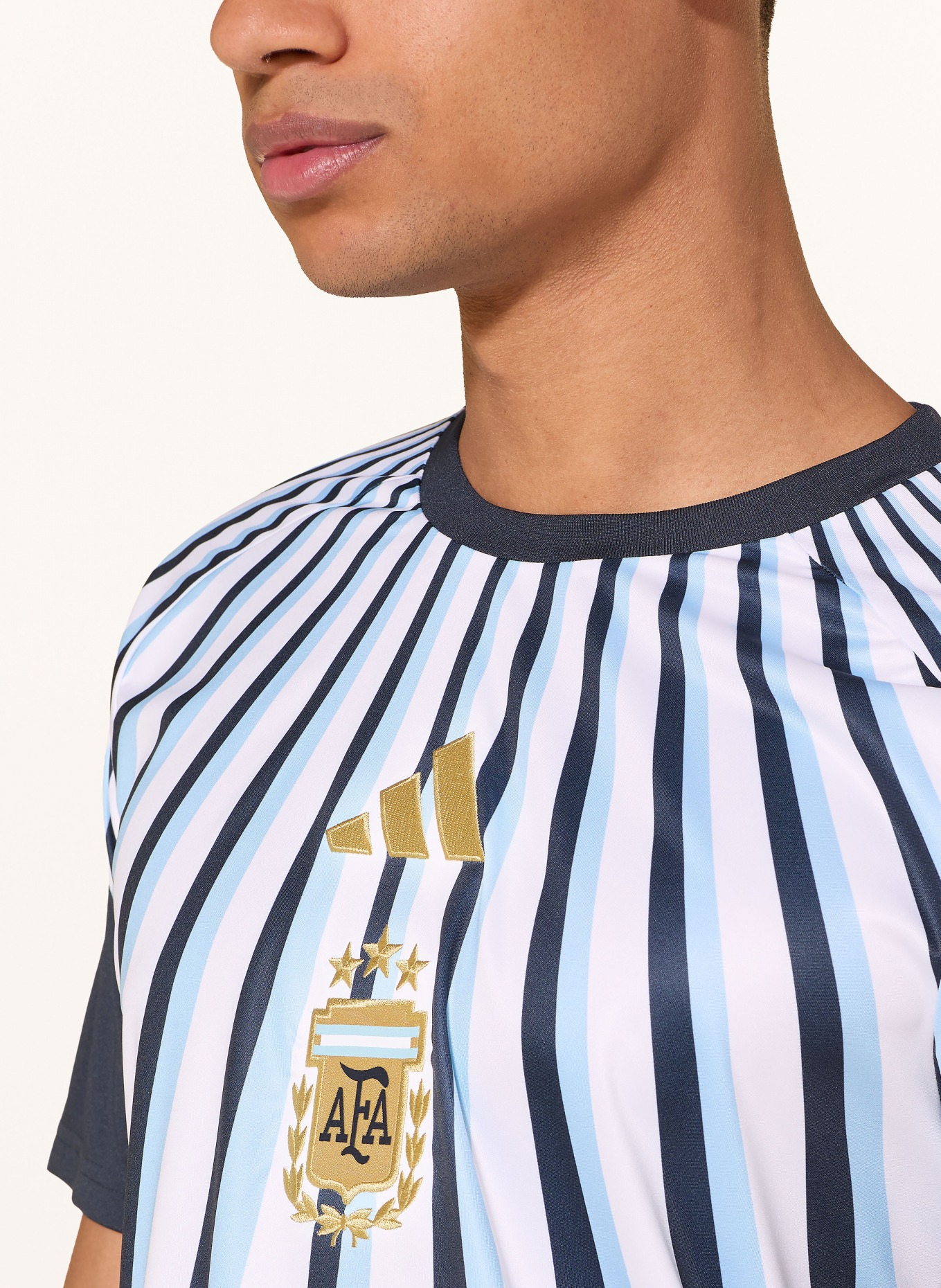 adidas Warmlooptrui ARGENTINIË 26 THUIS: WIT / LICHTBLAUW / DONKERBLAUW