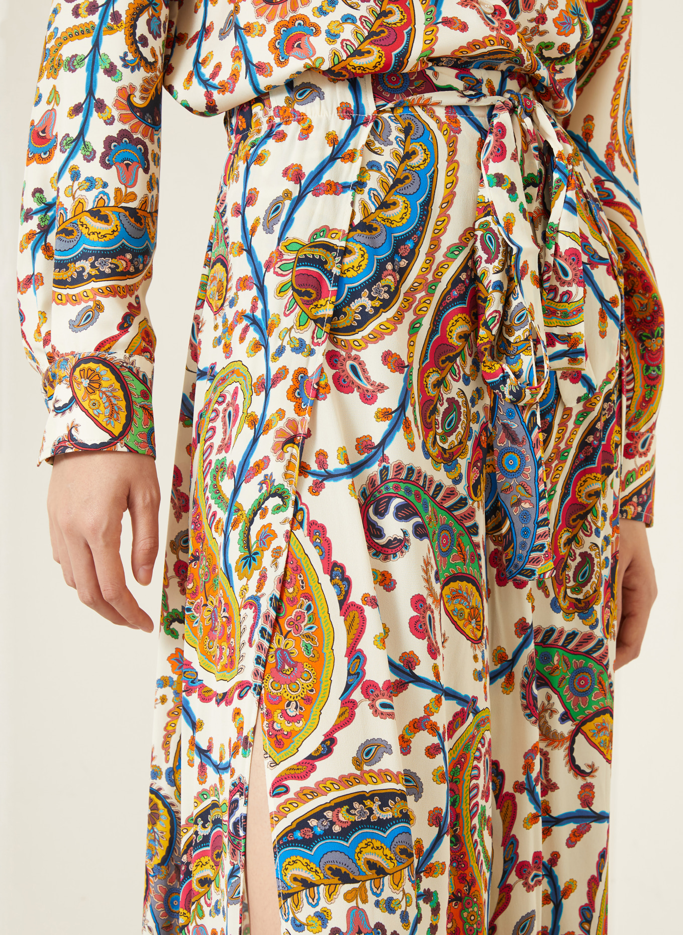 ETRO Marlenehose: WEISS / PINK / ORANGE