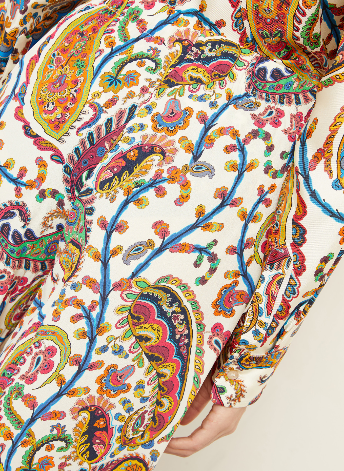 ETRO Marlenehose: WEISS / PINK / ORANGE