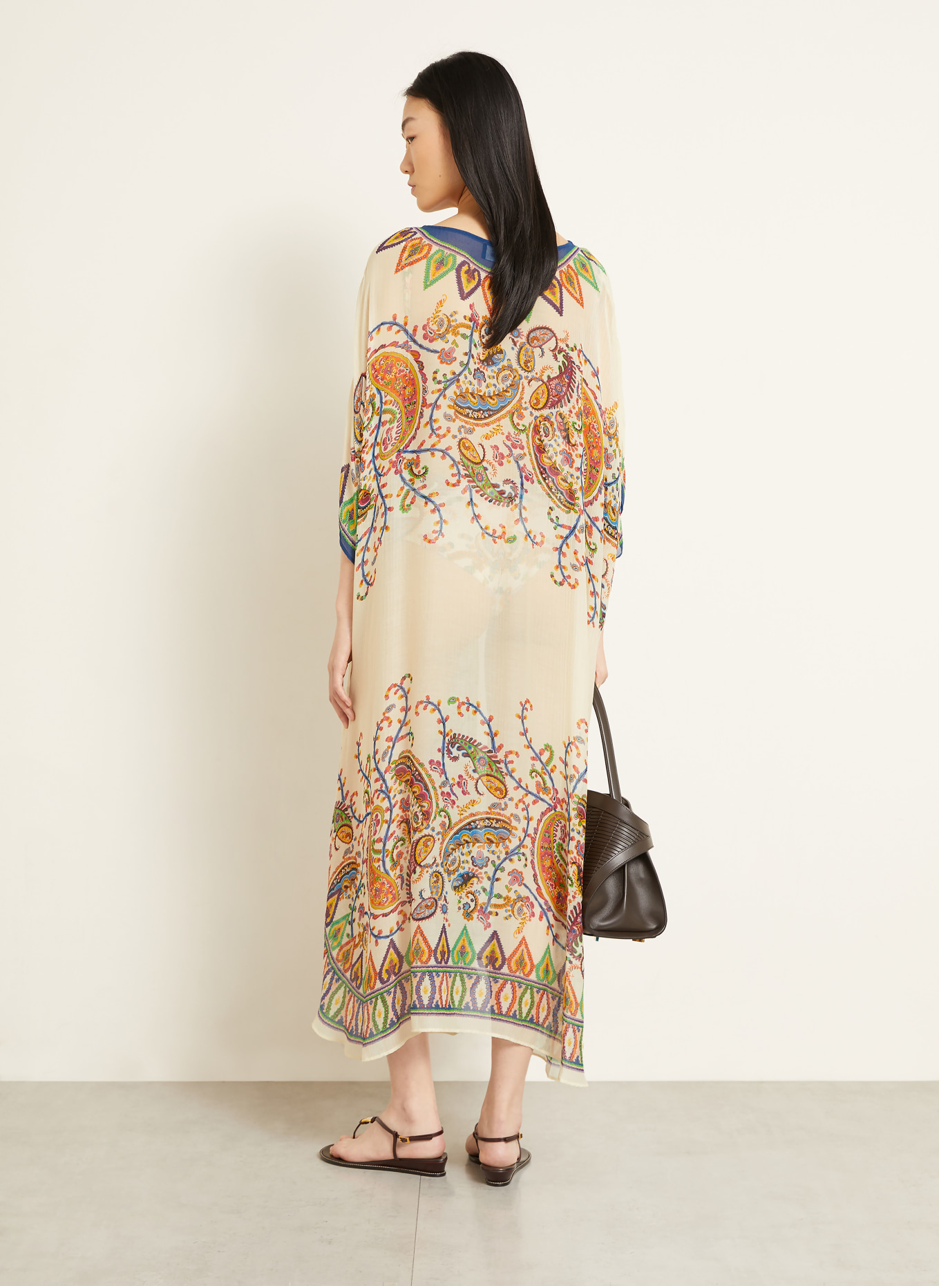 ETRO Robe de plage: CRÈME / VERT / BLEU FONCÉ