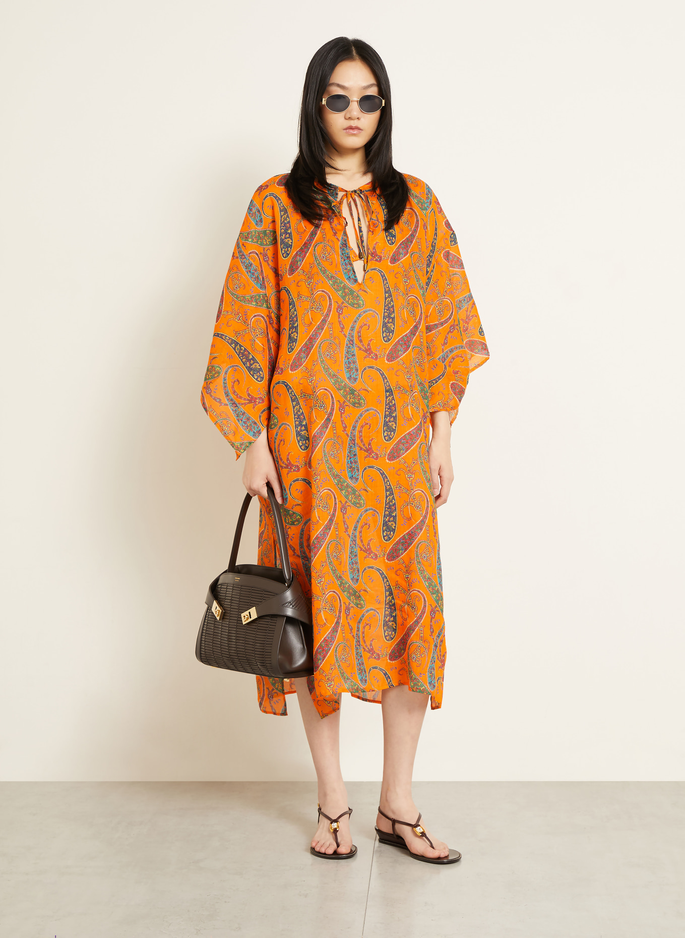 ETRO Robe de plage: ORANGE / VERT / BLEU PÉTROLE